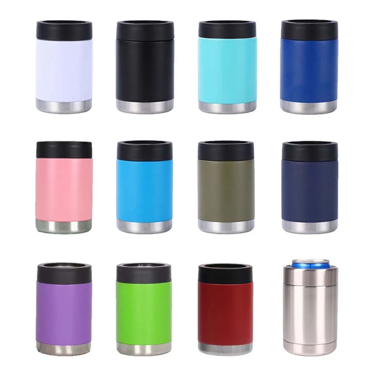12 oz. Can Cooler Stainless Steel Insulated Universal Holder 5