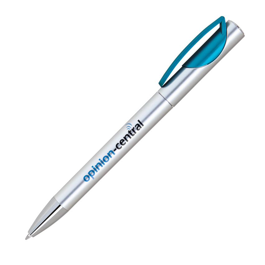 Silver Barrel Twist Action Ballpoint Pen 3