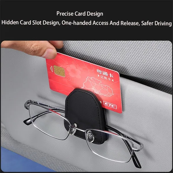 Magnetic Leather Car Sunglass Storage Clip 3