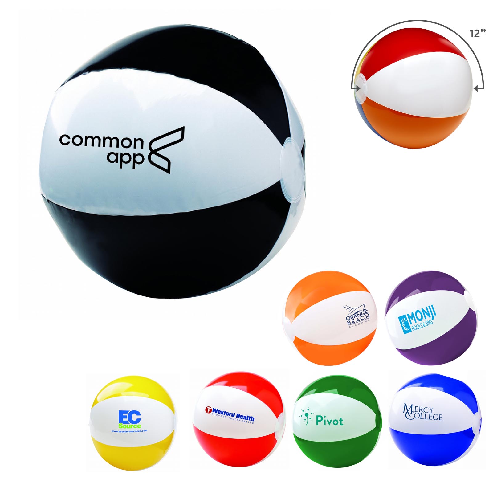 12" Two Tone Beach Ball