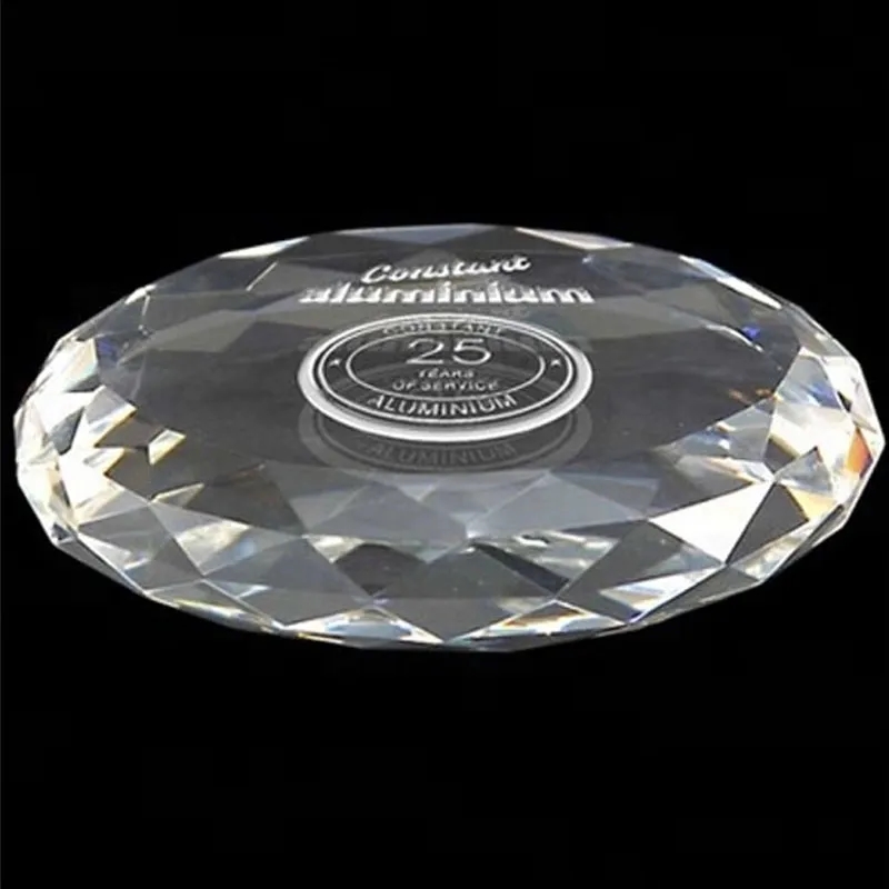 3" Optical Crystal Round Paperweight 4