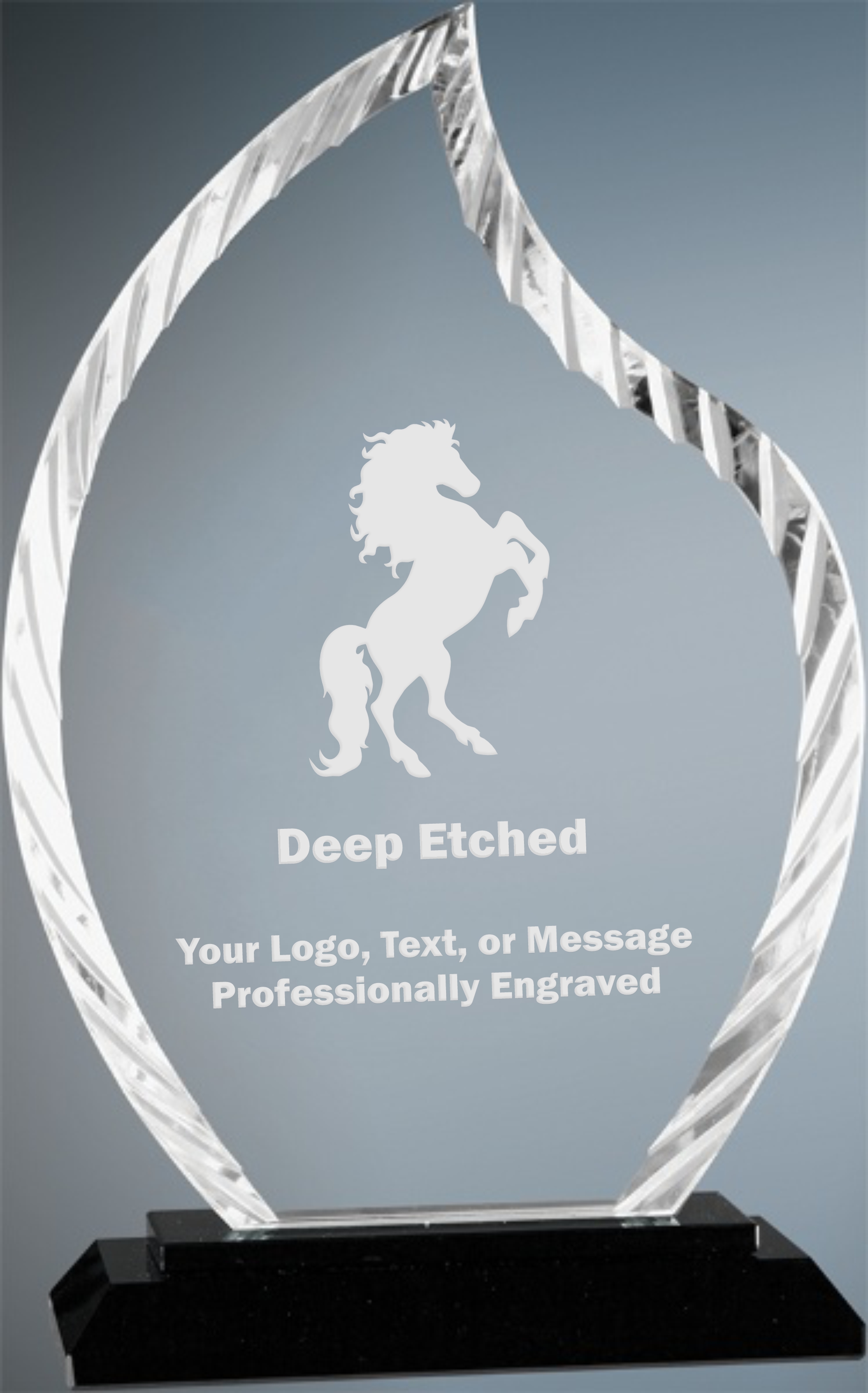 8" Medium Flame Accent Glass Award