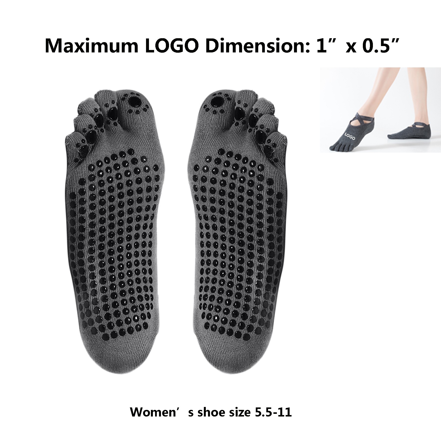 Yoga Full Toe Socks with Grips 2