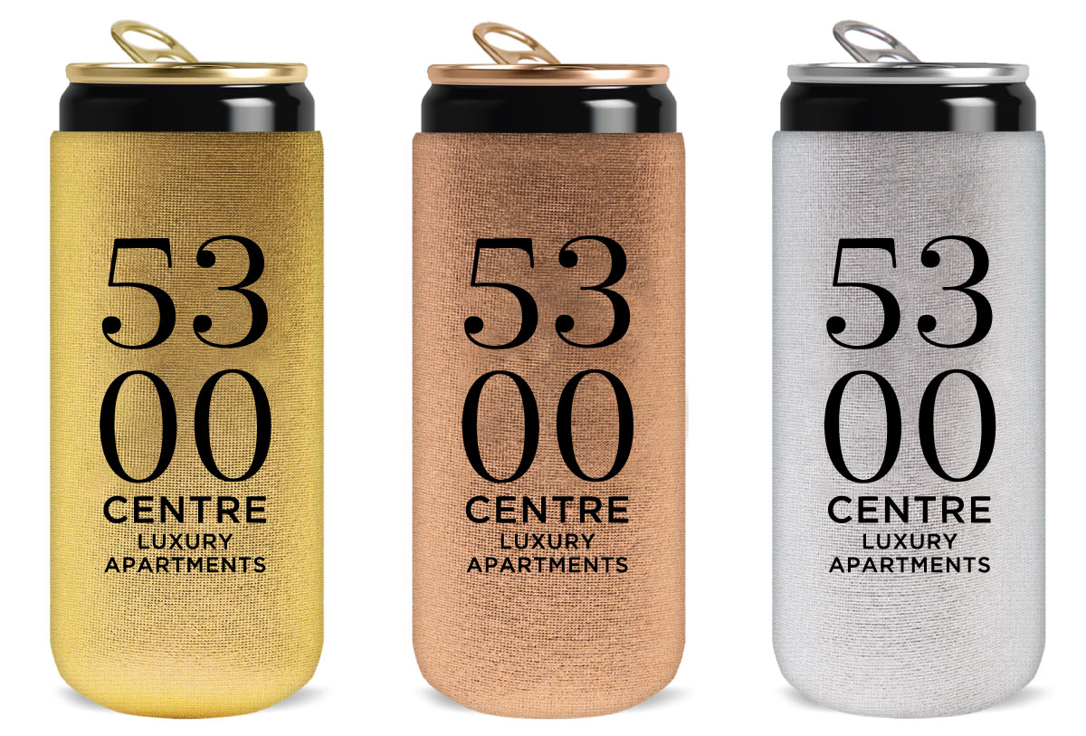 Collapsible 12 oz. Slim Neoprene Metallic Can Cooler 1