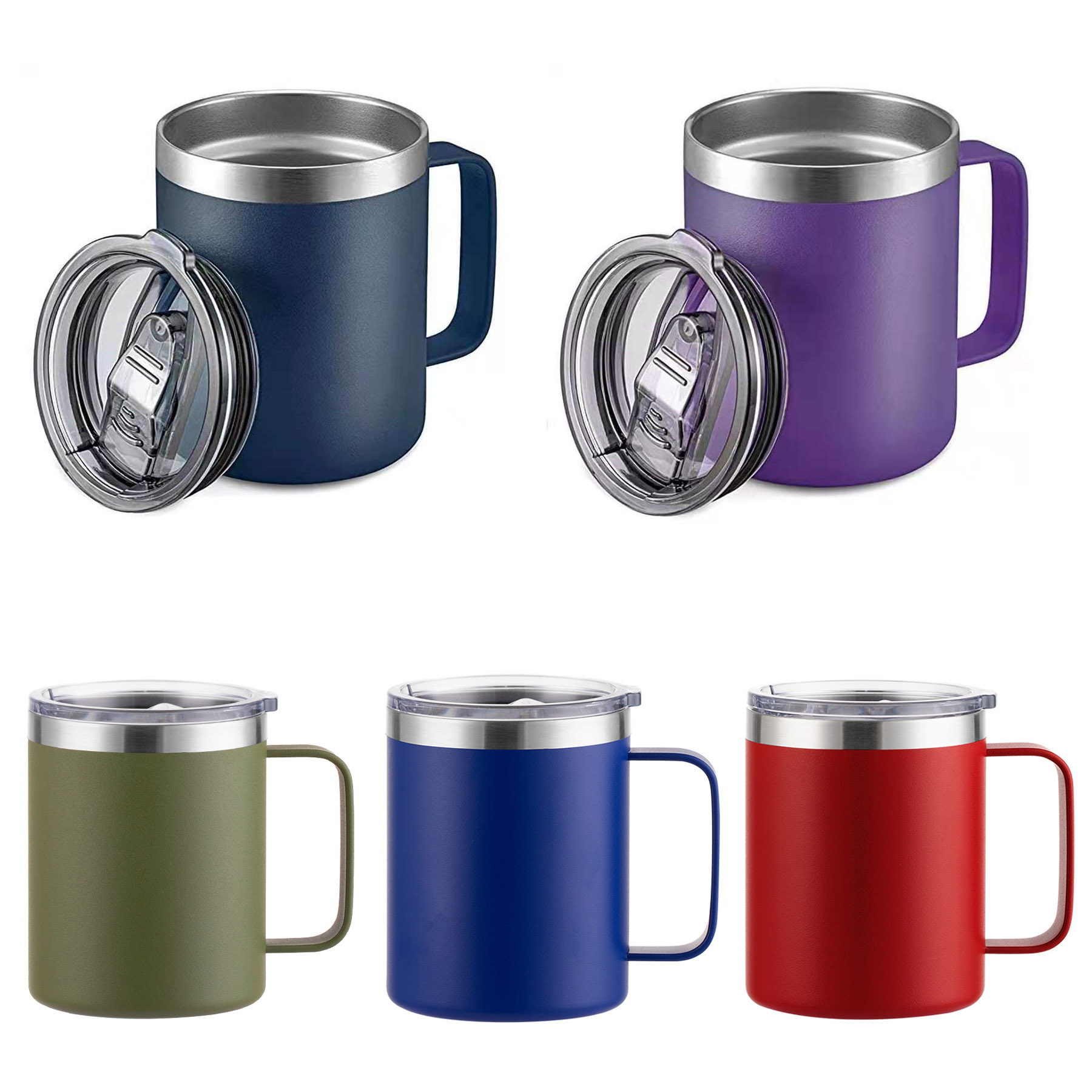 12oz Vacuum-Inulated Coffee Mug With Lid 2