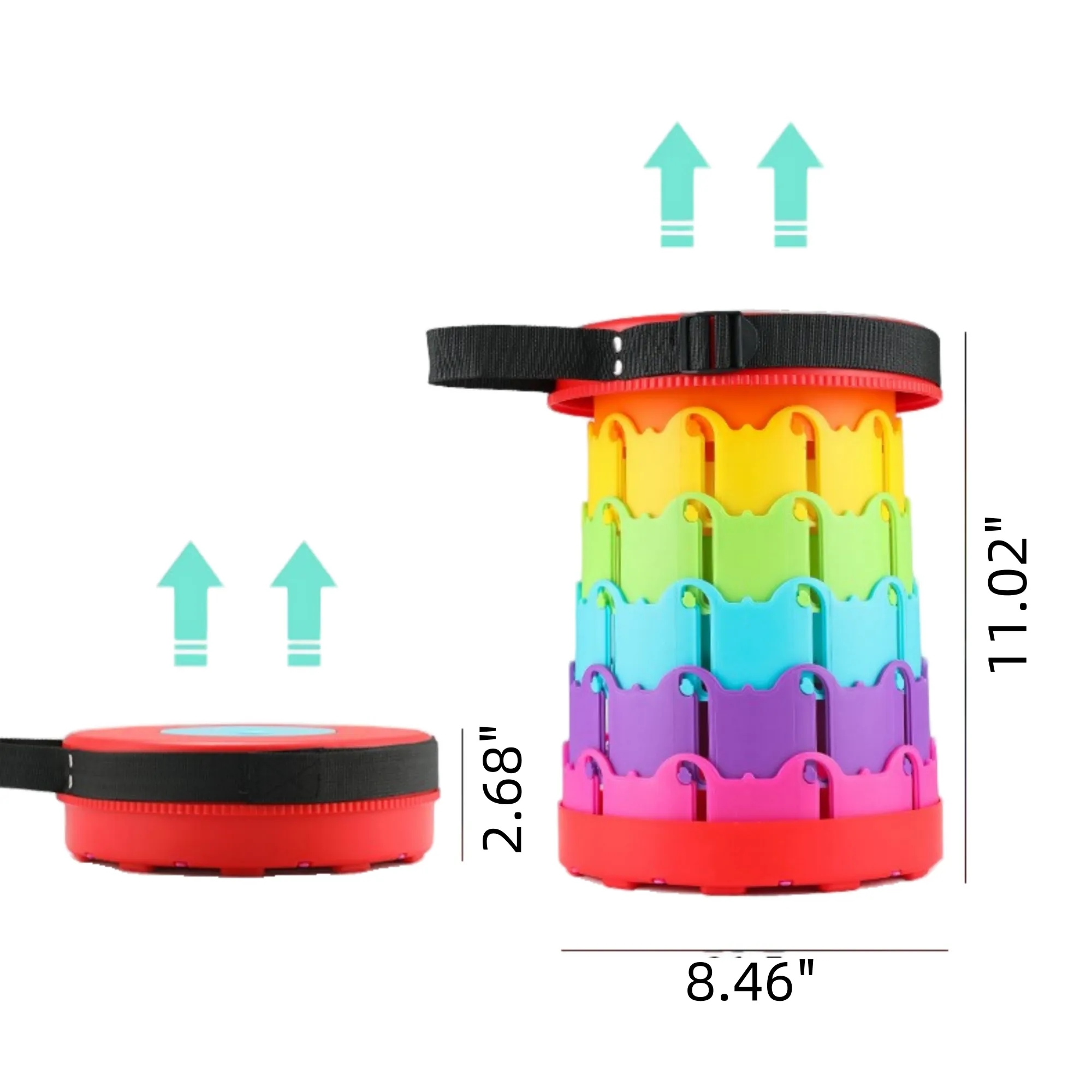 Rainbow Color Portable Telescoping Outdoor Stool 21