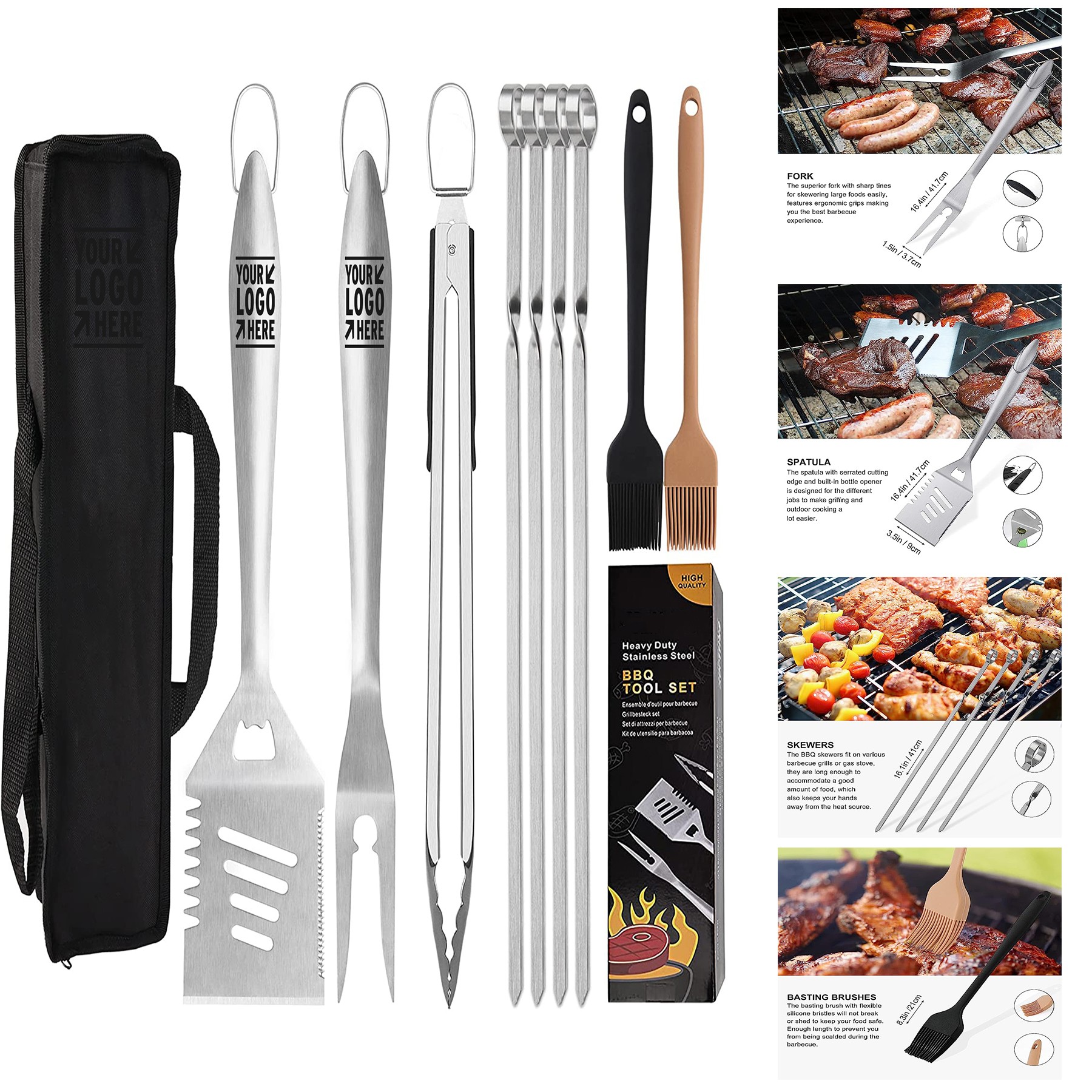 10 Pcs Stainless Steel Grill Tools Set 1