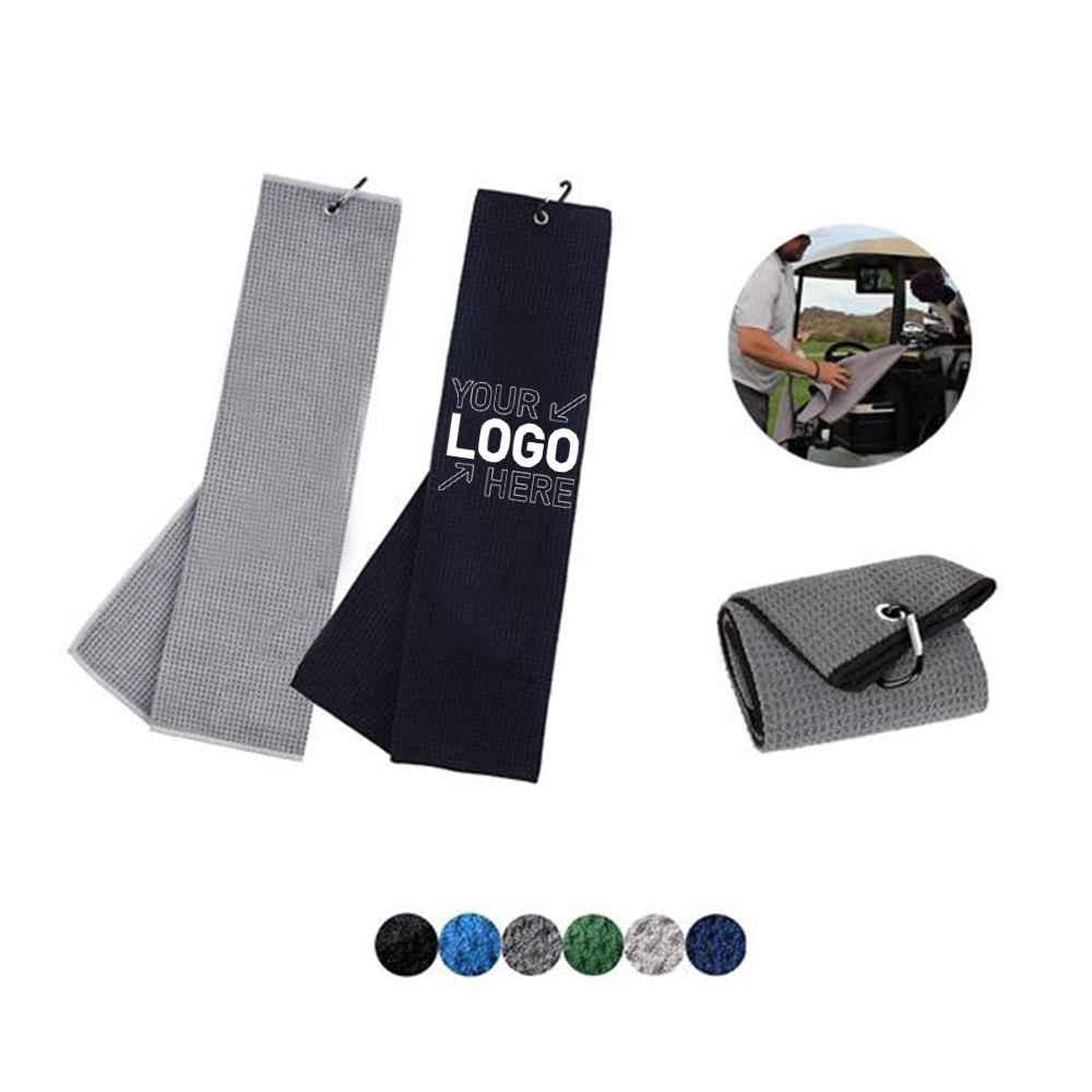 Tri-fold Golf Towel w/ Bag Hook 6