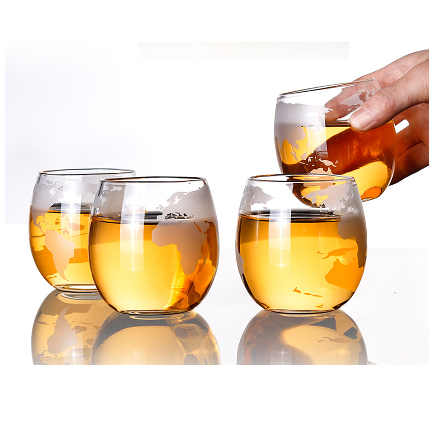 Earth Pattern Transparent Wine Glass 2