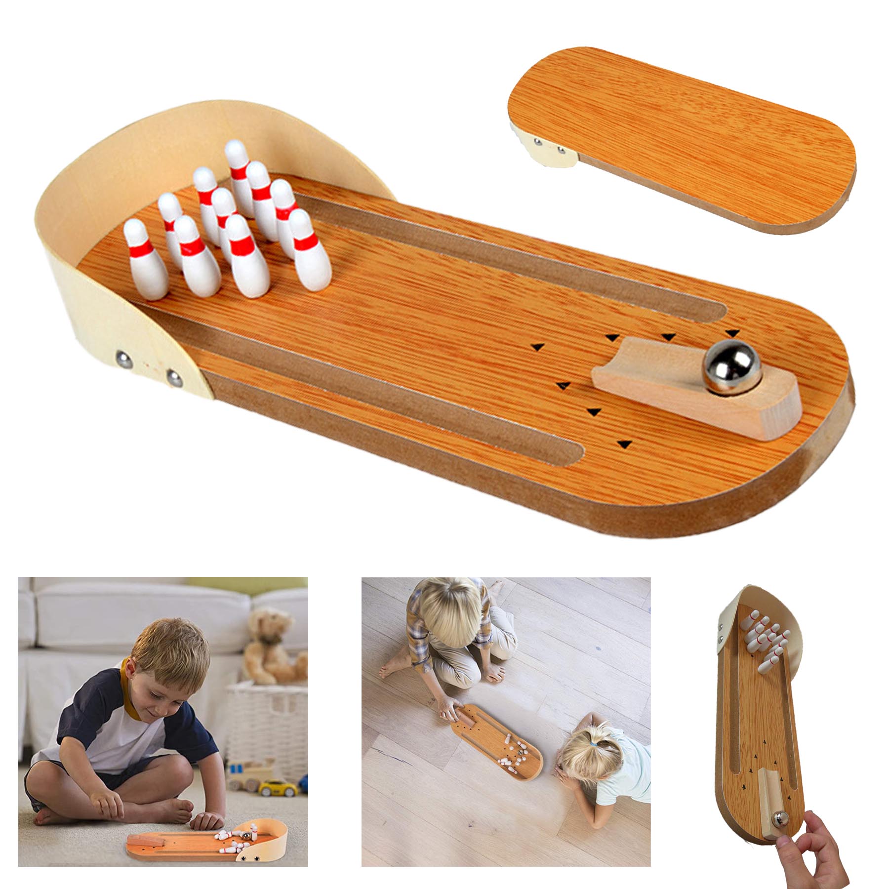 Desktop Wooden Miniature Bowling 1