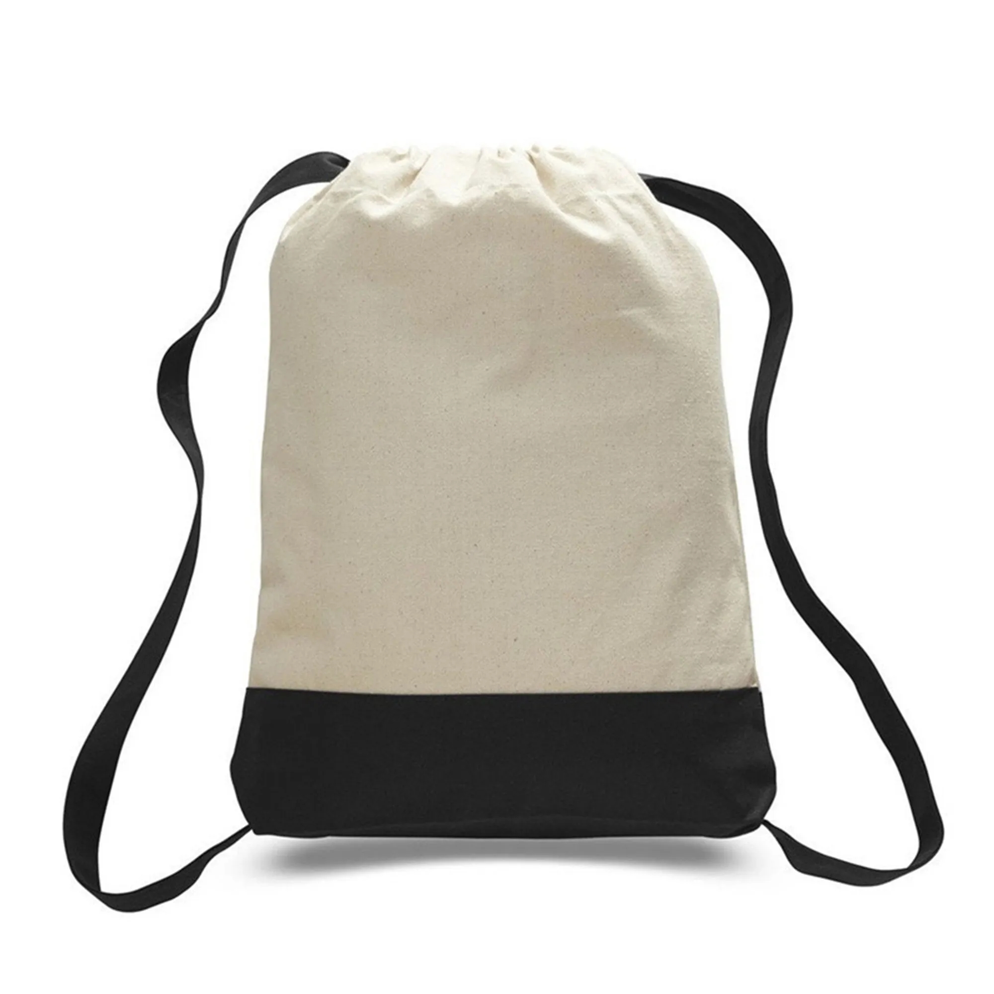 Waterproof Sports Cotton Canvas Drawstring Backpack 6