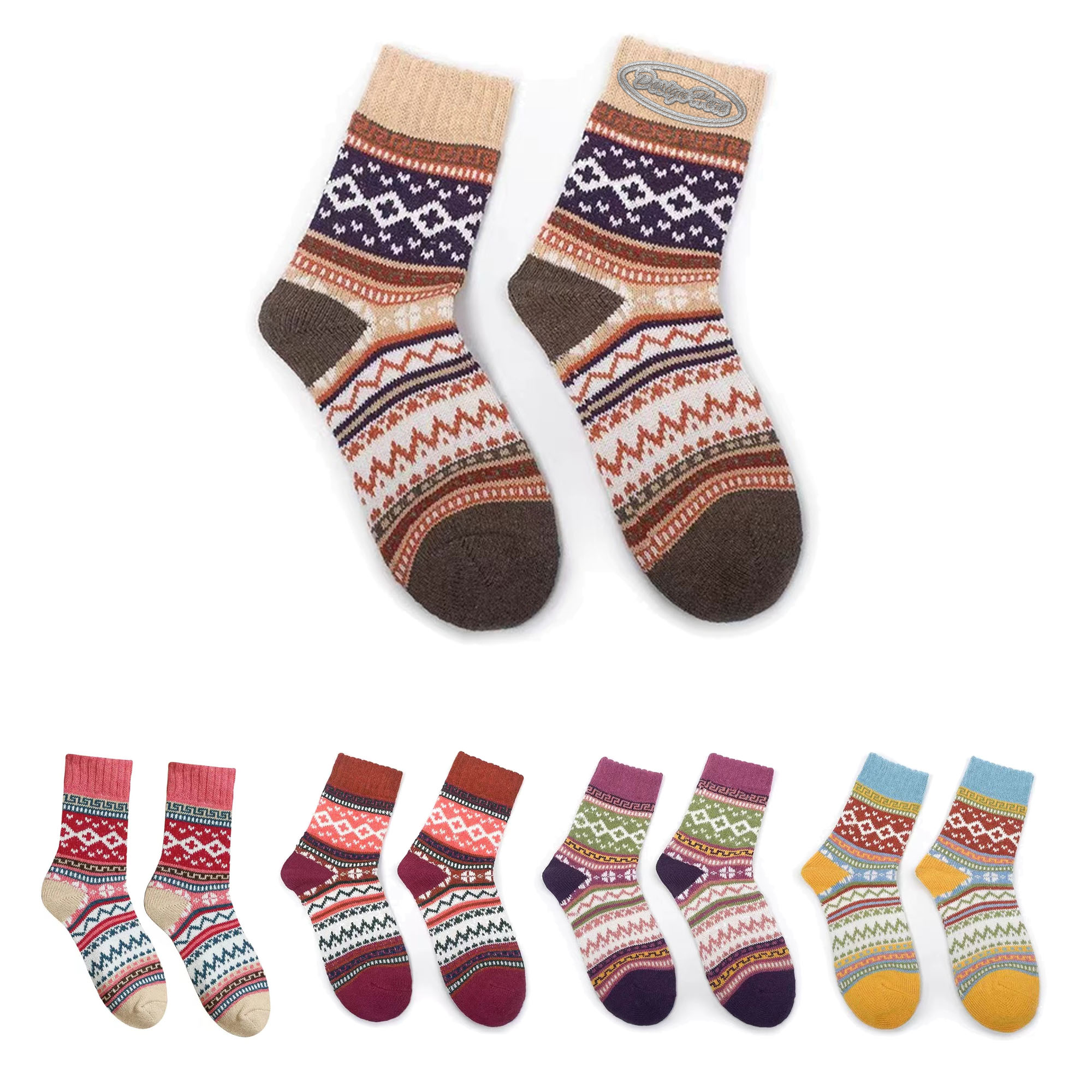Women's Warm Wool Socks - Thick Knit for Winter Comfort 3