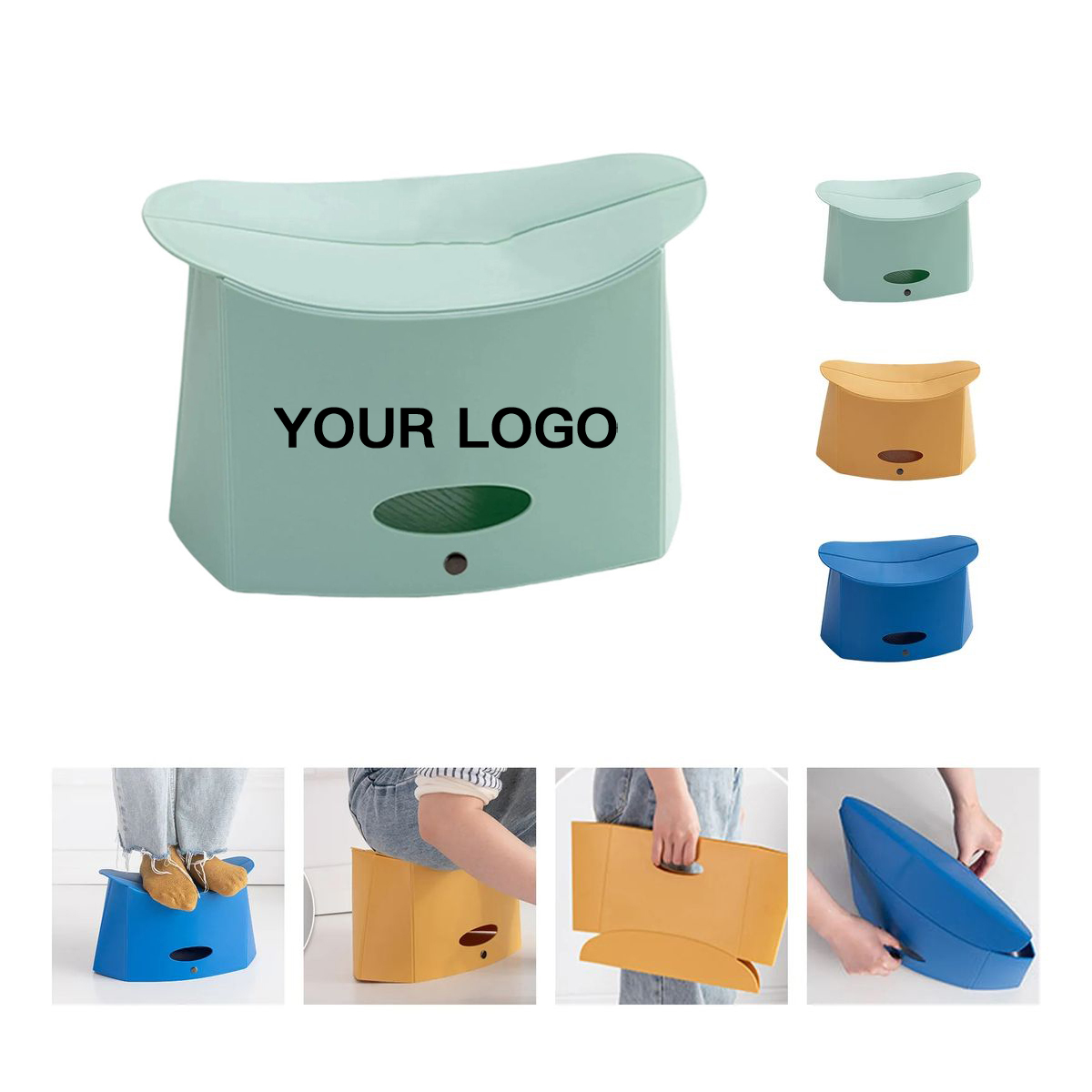 Plastic Folding Stool with Carry Handle for Outdoor Use 2