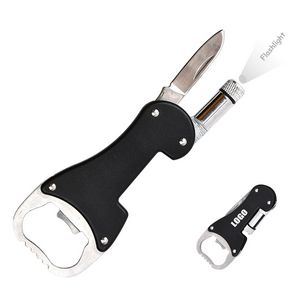3 In 1 Steel and Aluminum Bottle Opener With Flashlight And Knife 6