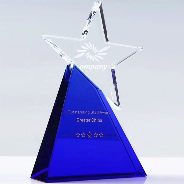 Crystal Star with Blue Base Awards 7