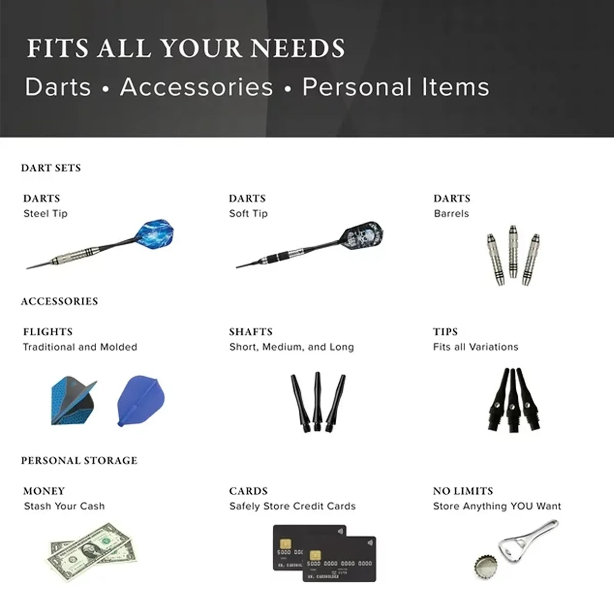 Case Holds 6 Darts Ideal for Flights Tips and Shafts 6