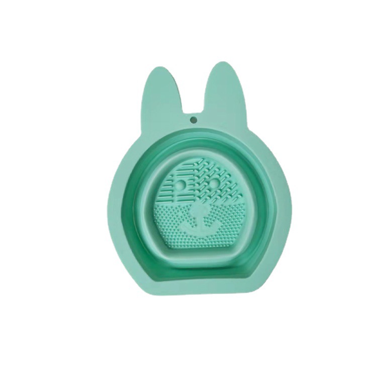Silicone Cosmetic Brush Cleaner Mat Portable Washing Tool Scrubber-- Rabbit Shape 2