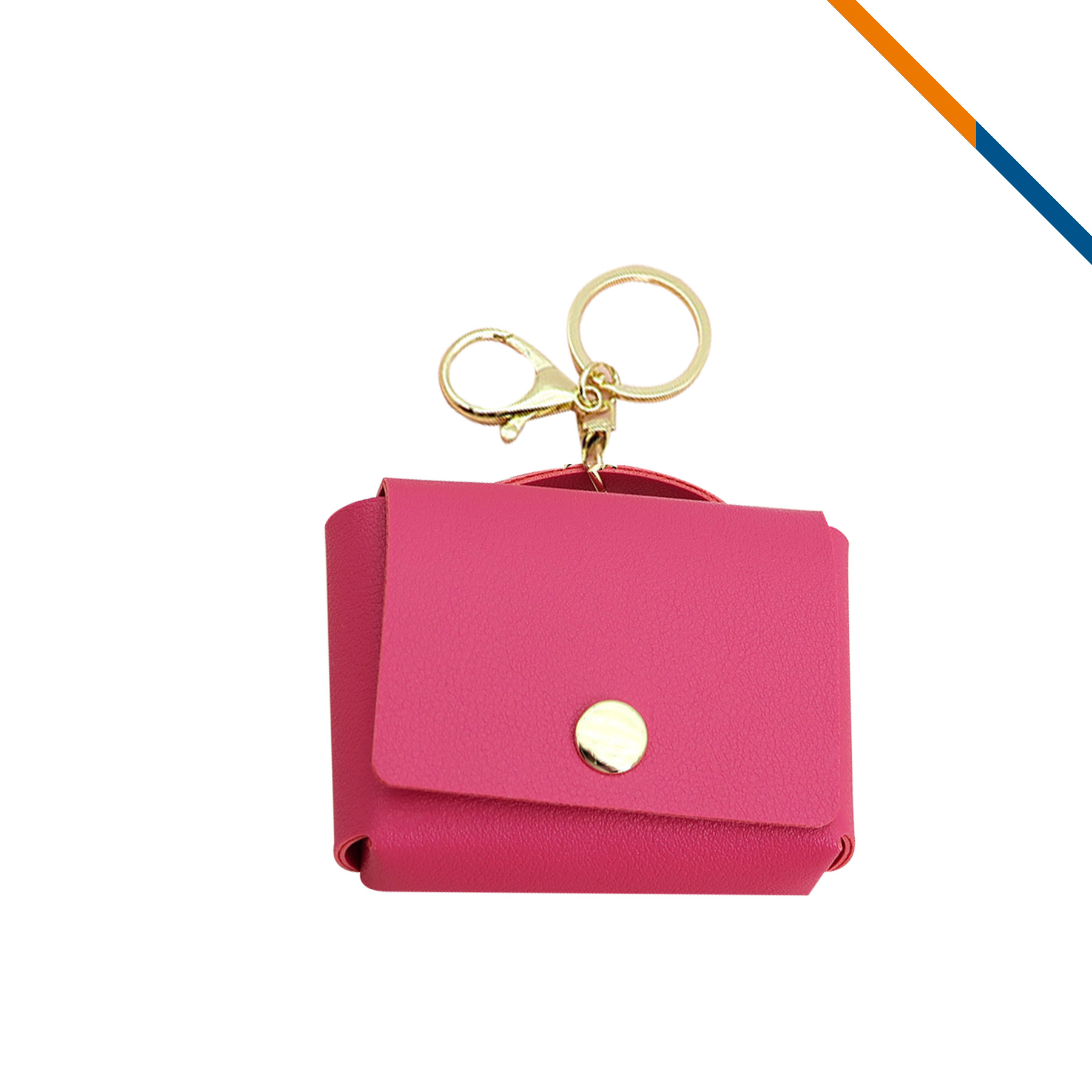 Clipu Mini PU Leather Square Coin Purse Keychain 5