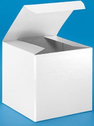 1 Piece White Gloss Gift Box 4" x 4" x 4" Inserted