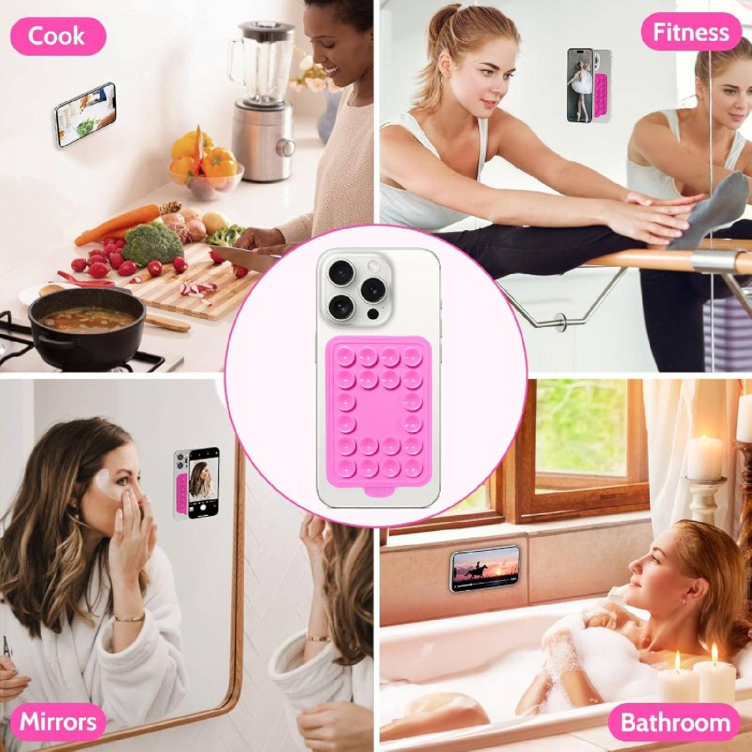 Silicone Suction and Magnet Phone Holder Mount 3