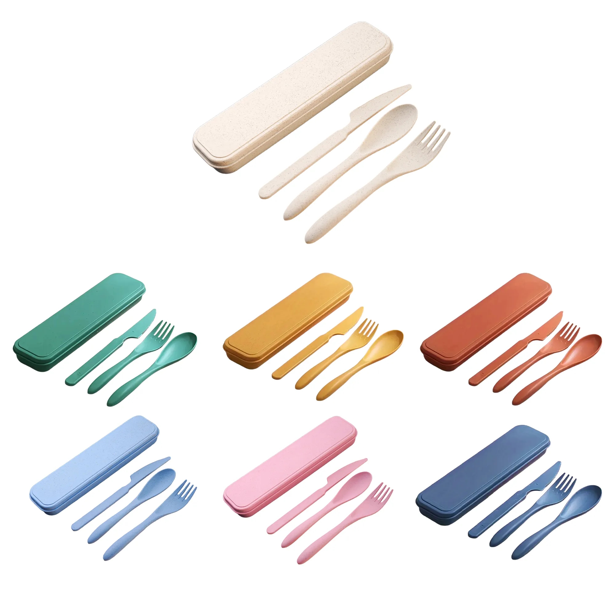 3 In 1 Wheat Straw Cutlery Set 3