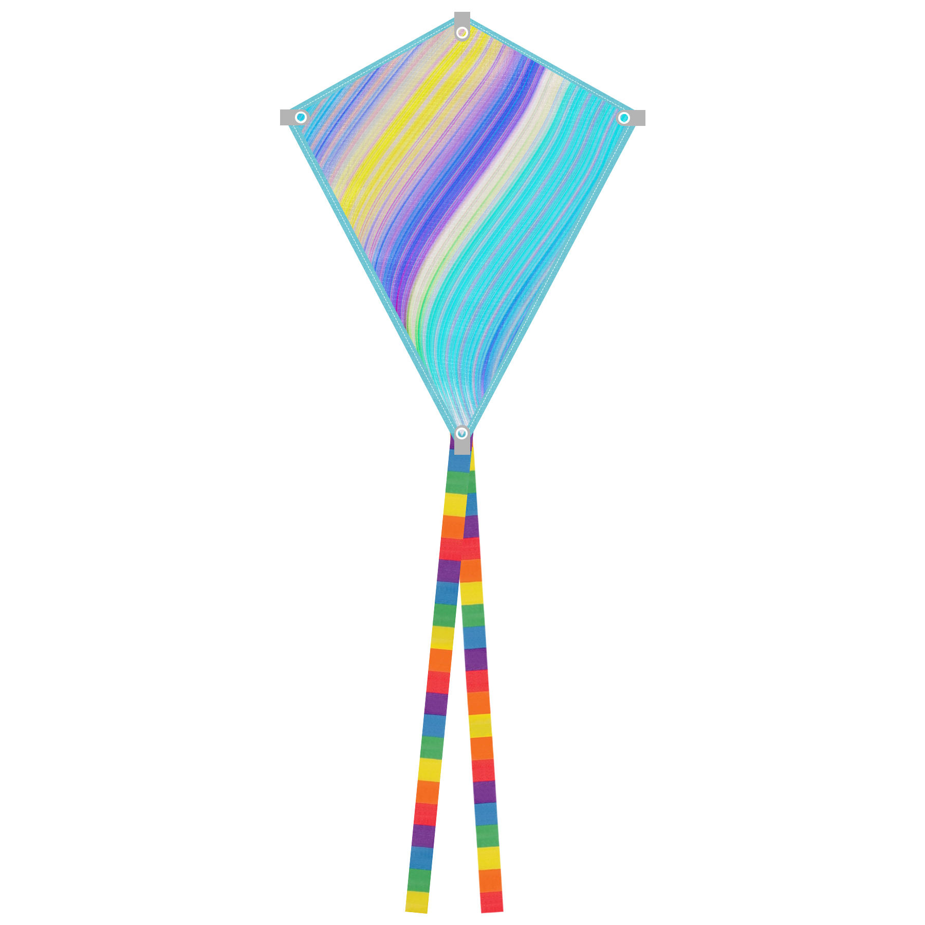 Full Color Polyester Diamond Kite Toy With String Set 2