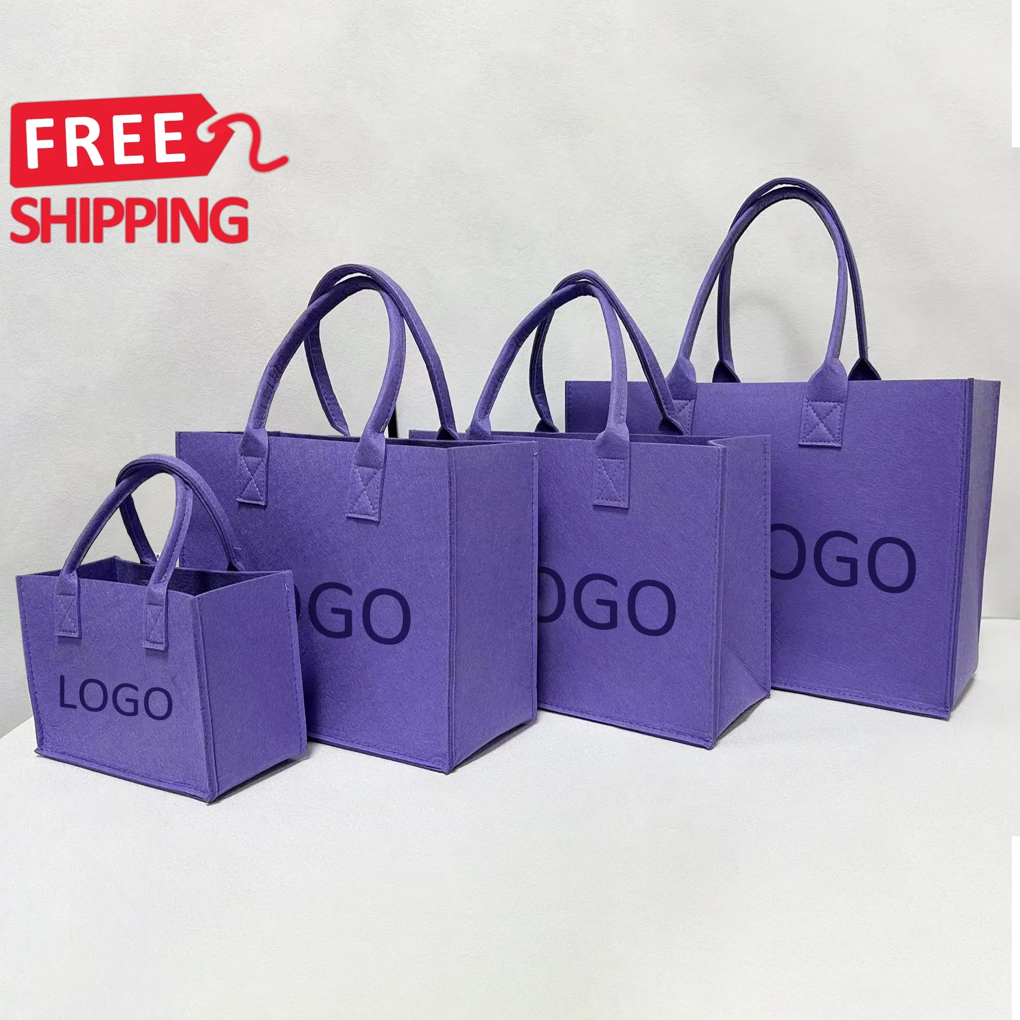 Foldable Felt Reusable Shopping Tote Bag 3