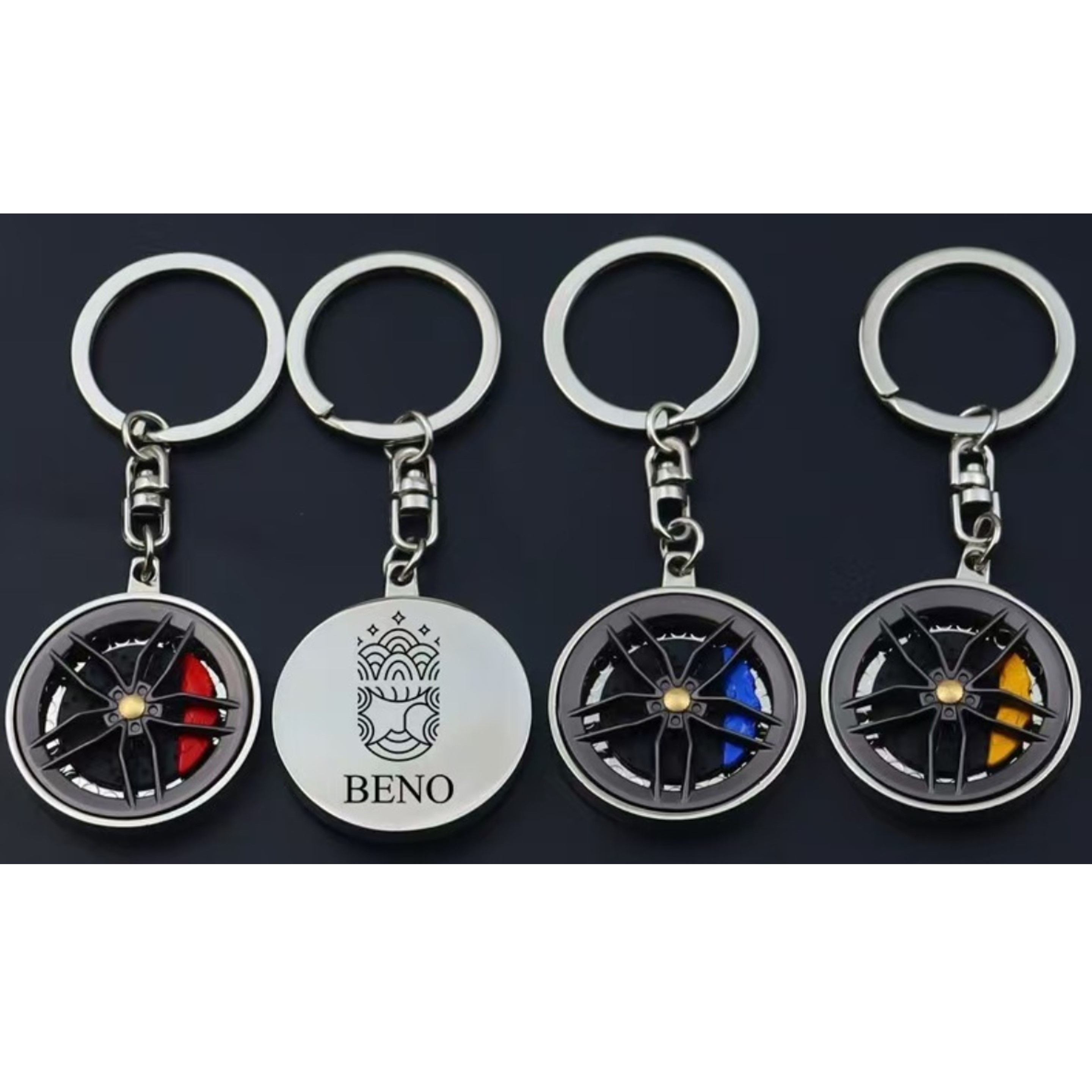 Metal Wheel Hub Spinner Keychain 3