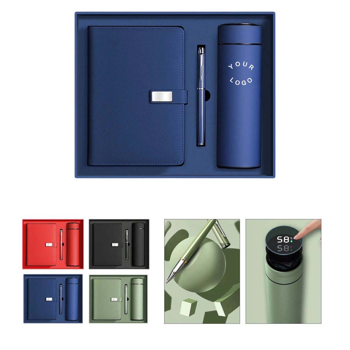 Notebook Gift Set with Smart Lid Insulated Tumbler 1