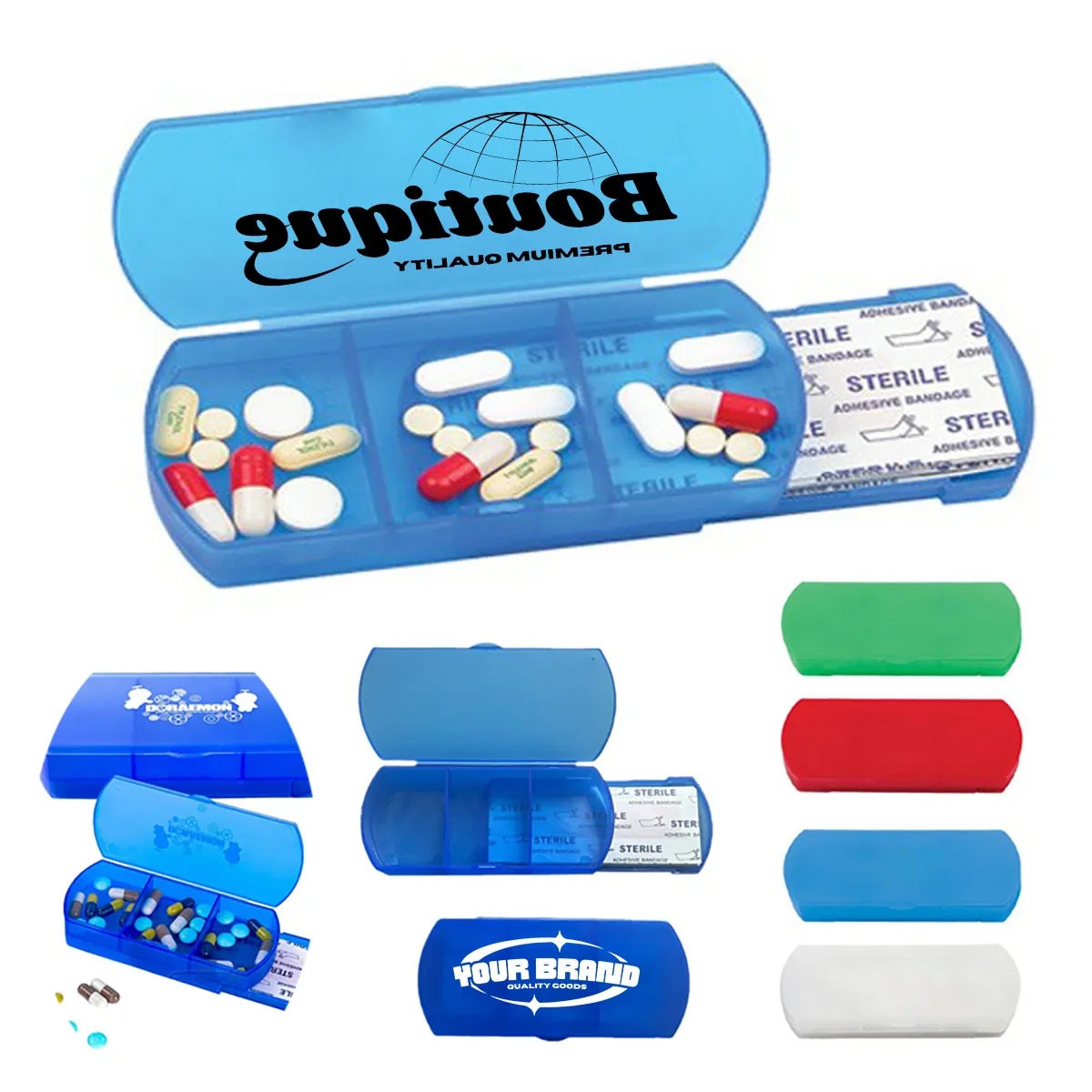 Double Layer Pill Organizer Daily Vitamin Medicine Box 2