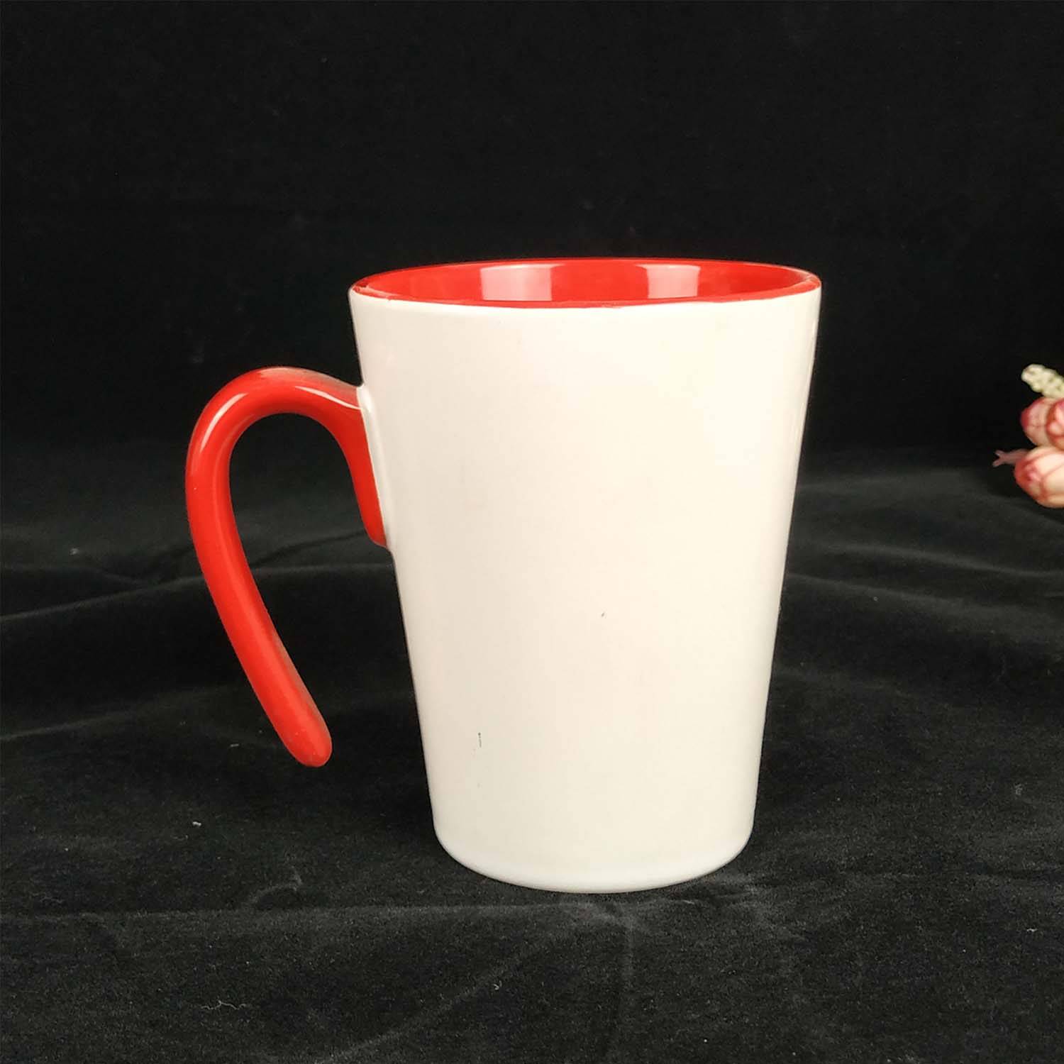 12OZ V-Shaped With Open Handle Ceramic Cup 4