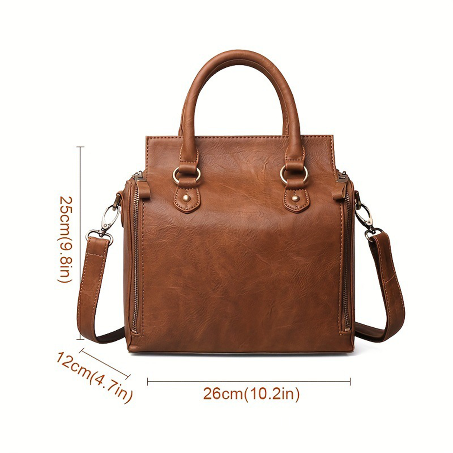 PU Leather Detachable Shoulder Strap Tote Bag, custom tote bag with logo imprint 1