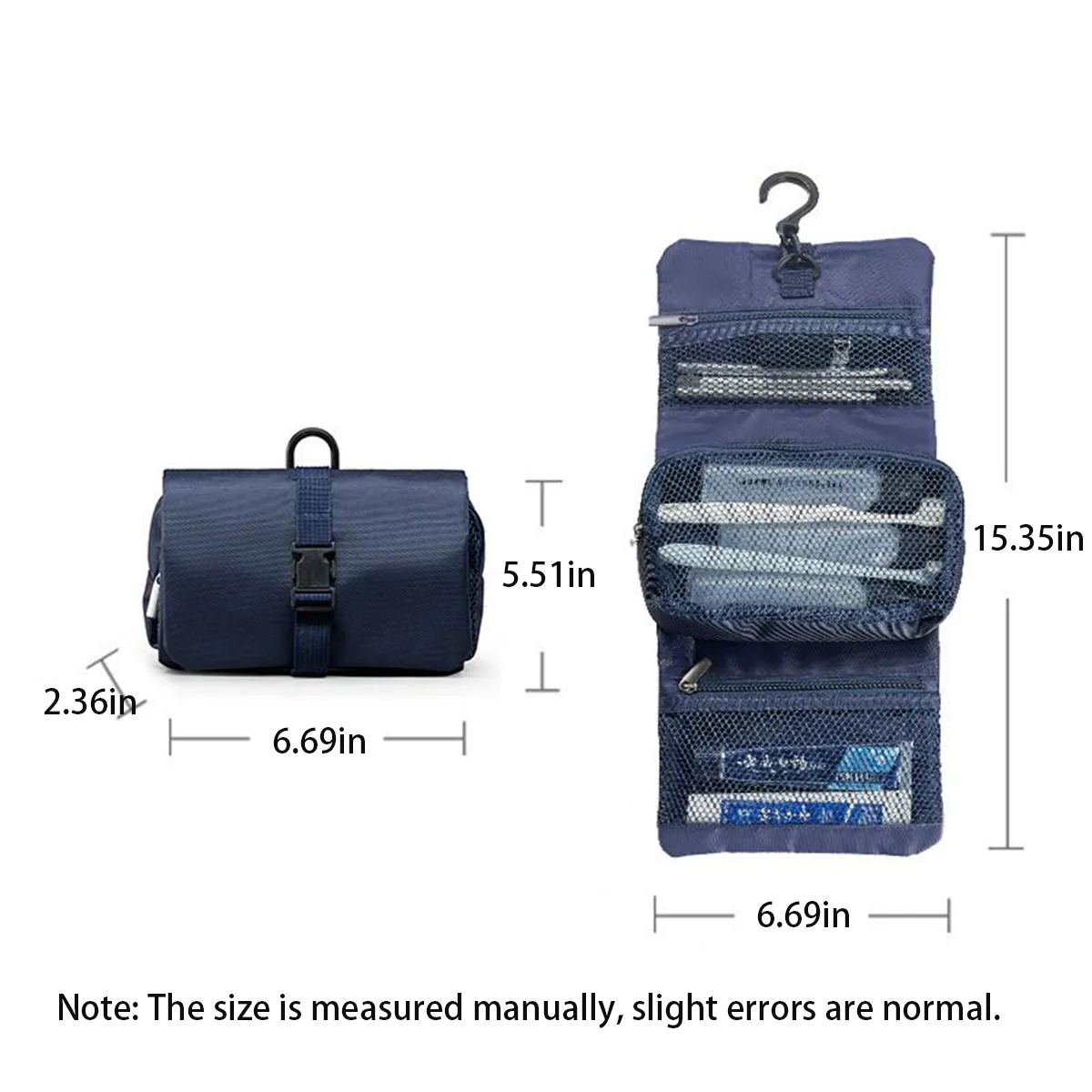 Buckle Foldable Toiletry Bag And Makeup Organizer Travel 3