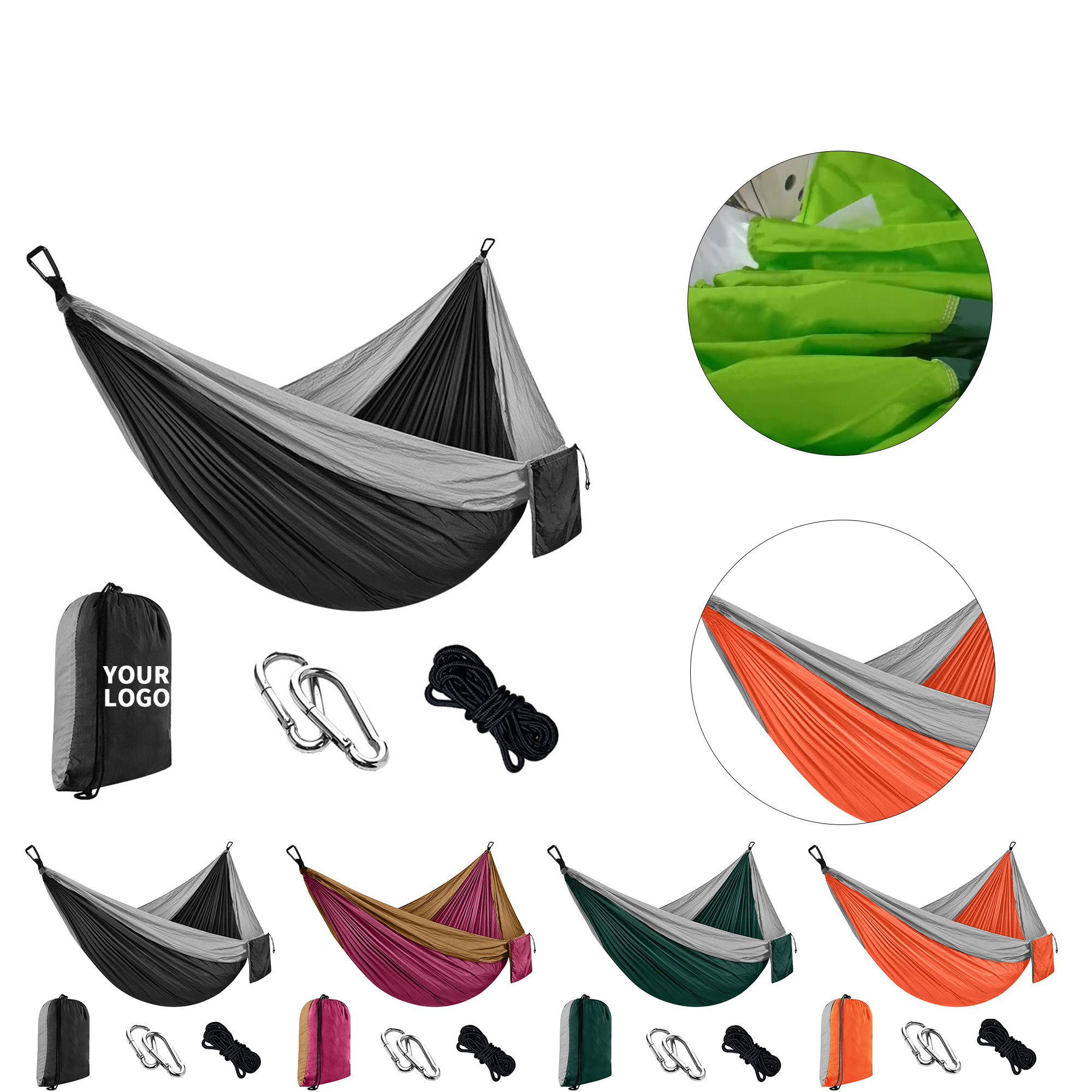 Lightweight Nylon Camping Hammock With Strap Kit 3
