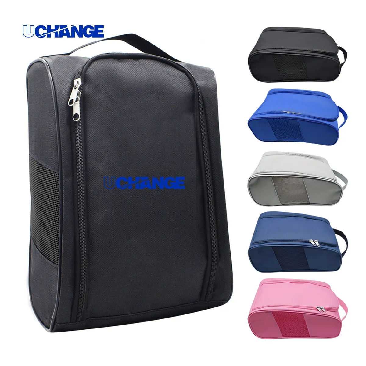 Ventilated Golf Shoe Bag With Mesh Panel & Handle 2