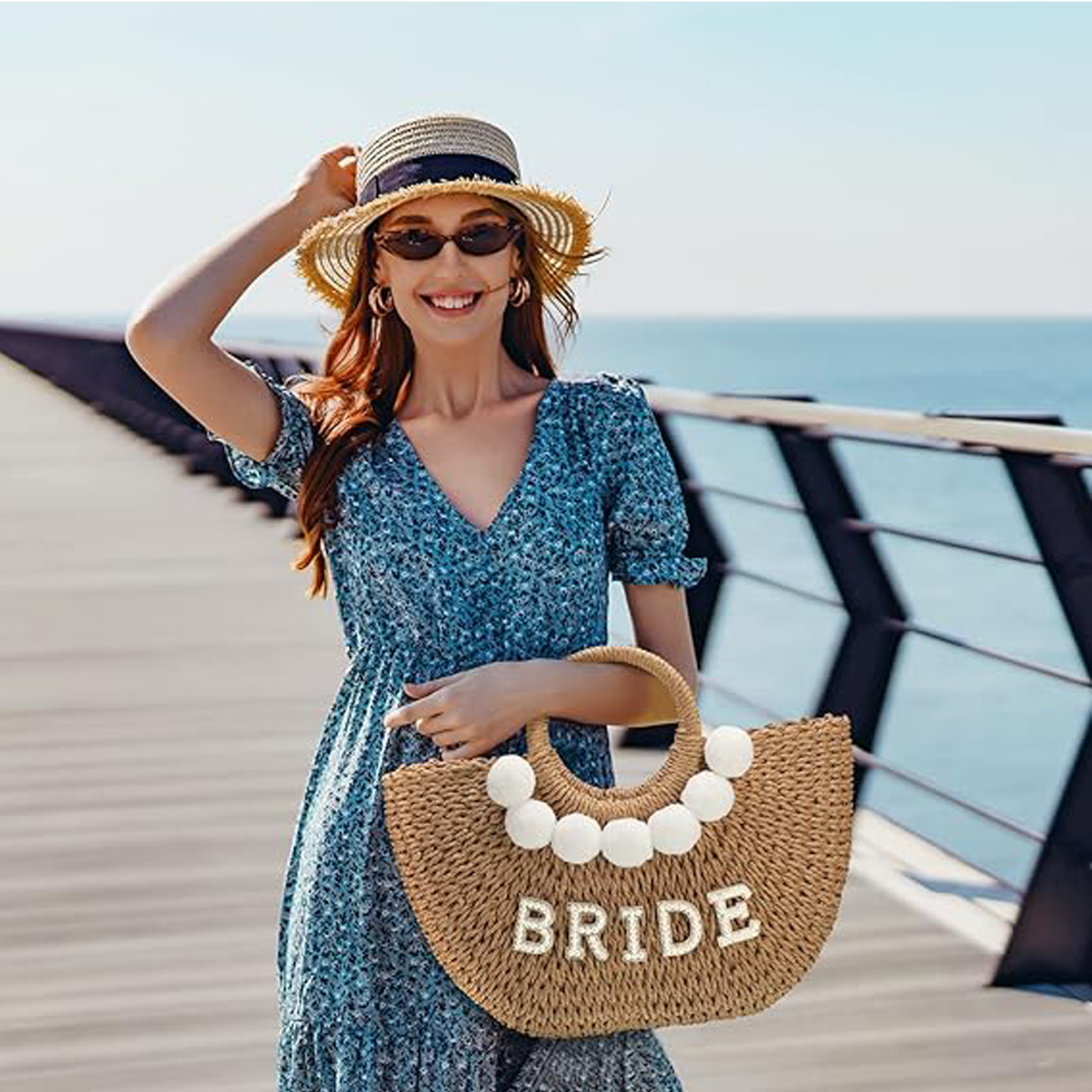 Bride's Flower Girl Woven Tote -Wedding & Bachelorette Party 4