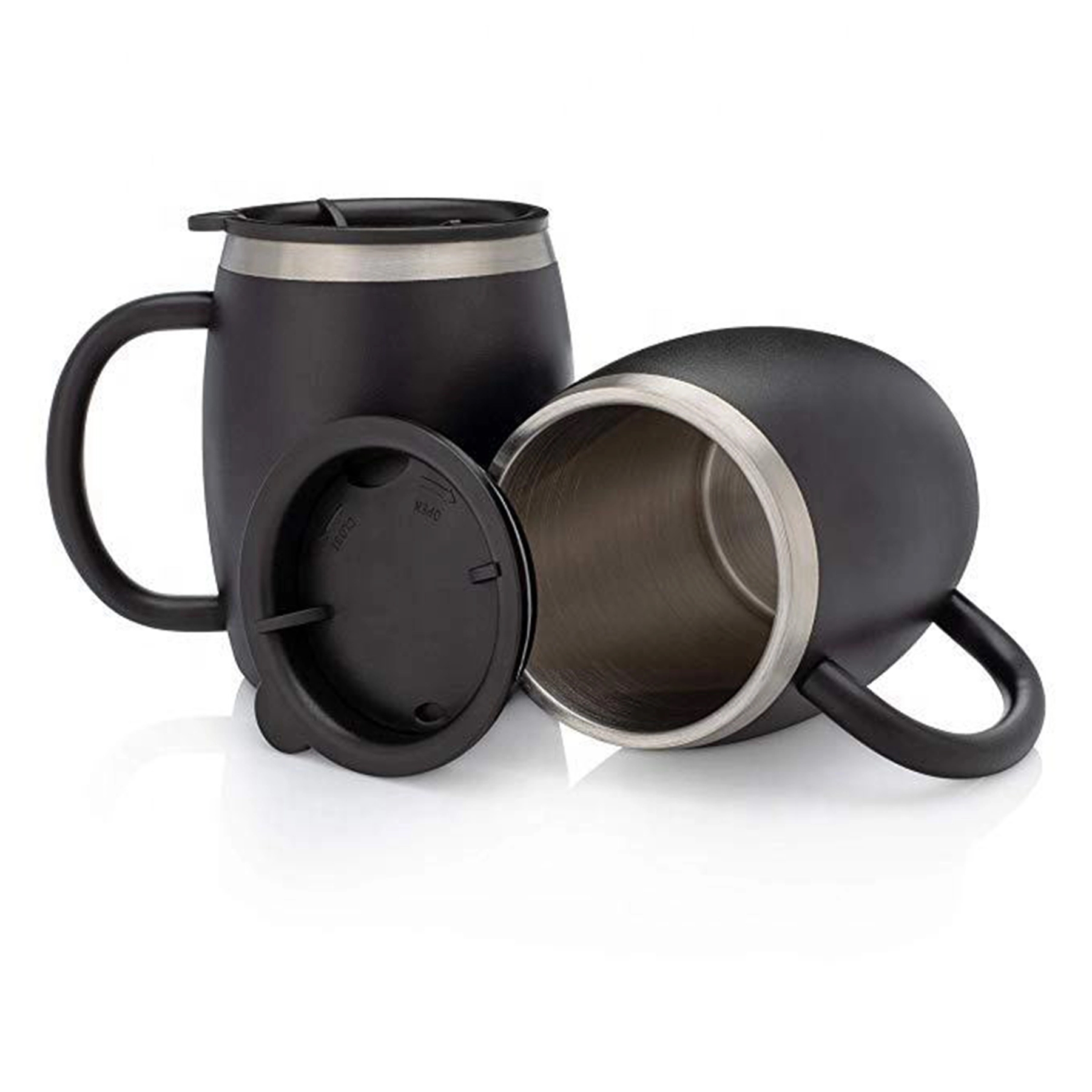 14 Oz. Double Wall Beer Mug With Lid & Handle 12
