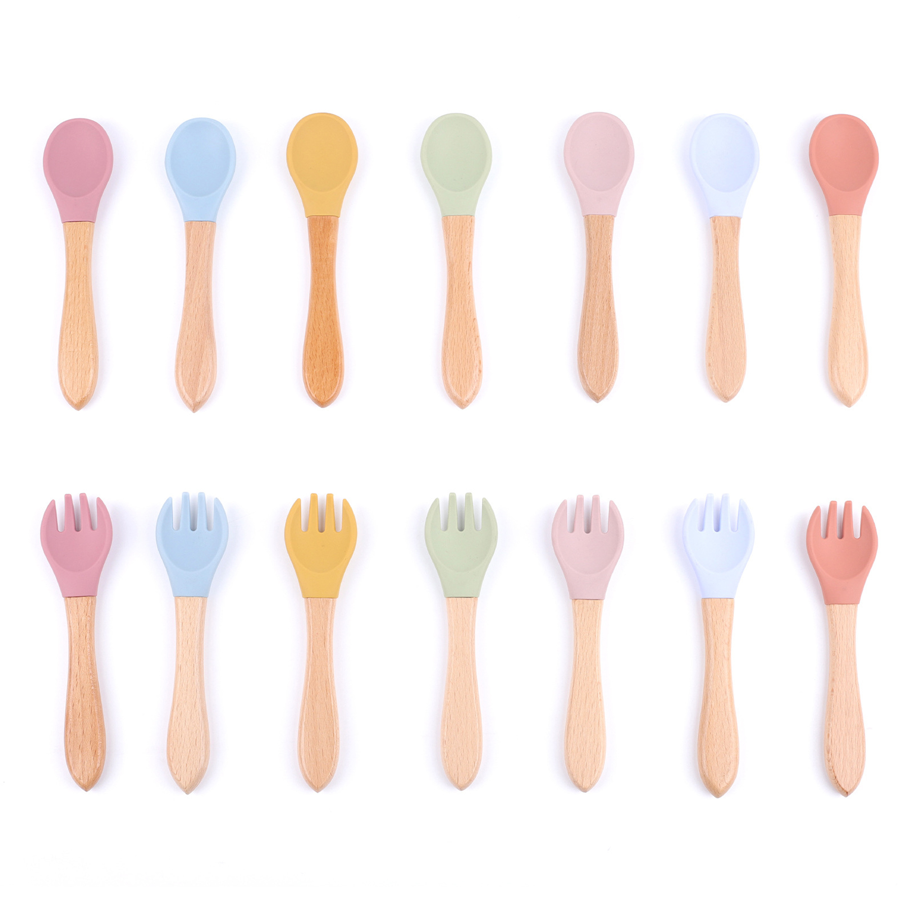 Eco-Friendly Bamboo and Silicone Baby Feeding Set 3