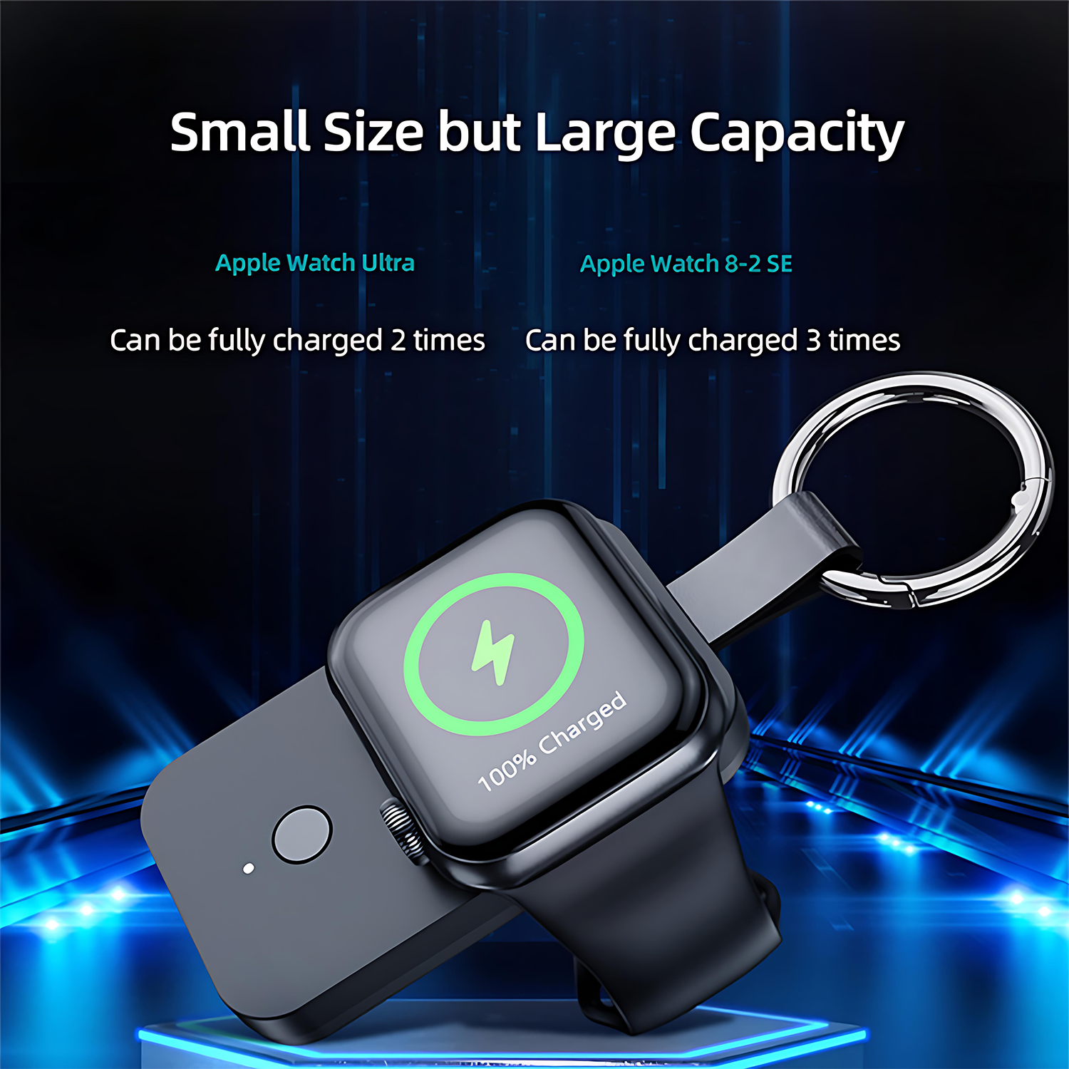 1000mAh Magnetic Wireless Power Bank Keychain for Watches 4