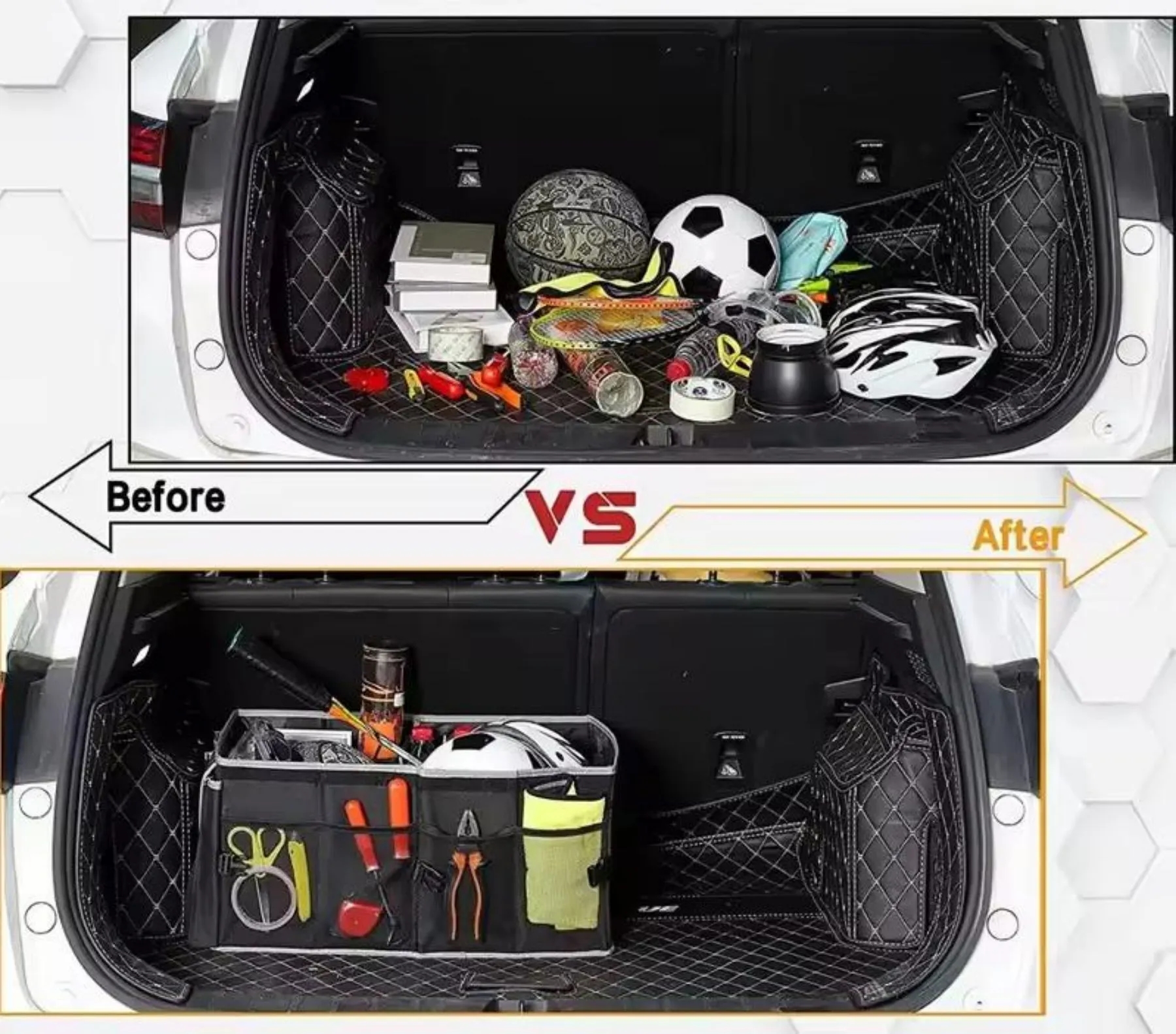 Car Trunk Storage Organizer Collapsible Multi-Compartment Ad 7