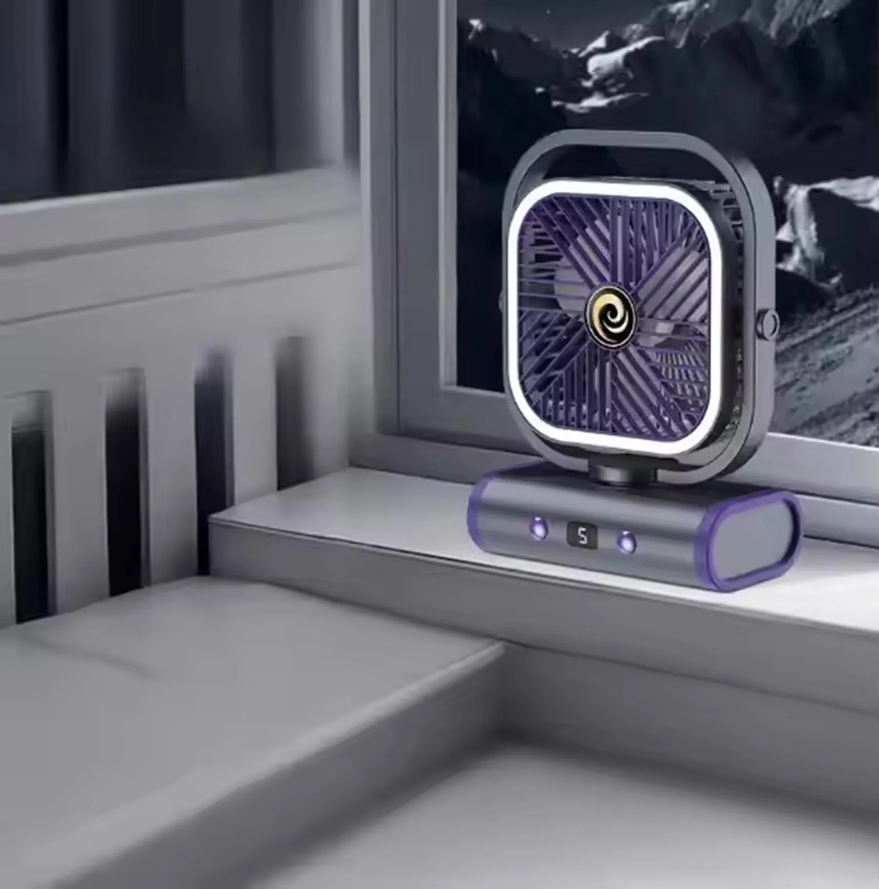 1200 mAh Portable Small Desk Fan with Night Light 10