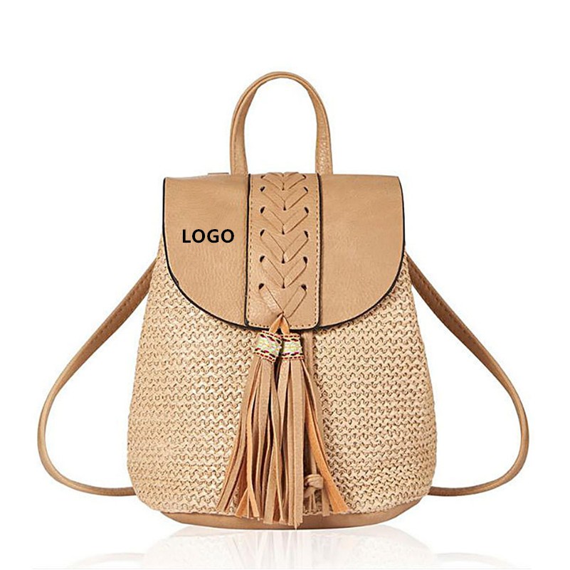 Mini Straw Woven Backpack 1