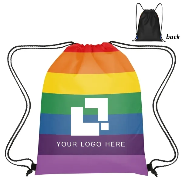Rainbow Drawstring Sports Bag- 14x18 2