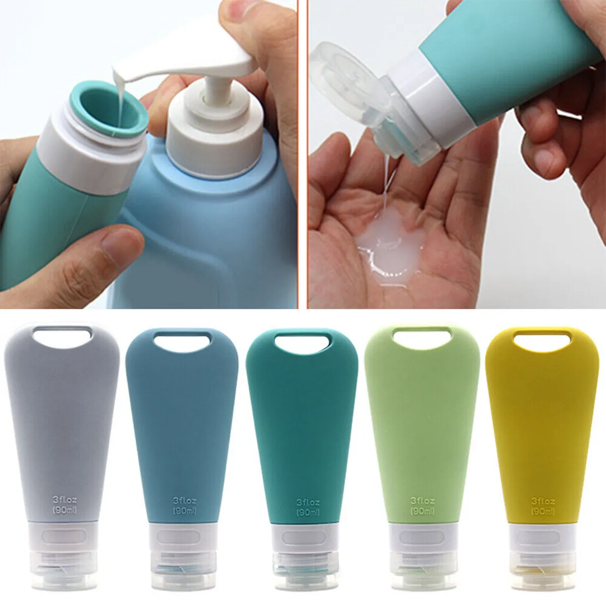 Squeezable Refillable Customized Colors Toiletries Container 4