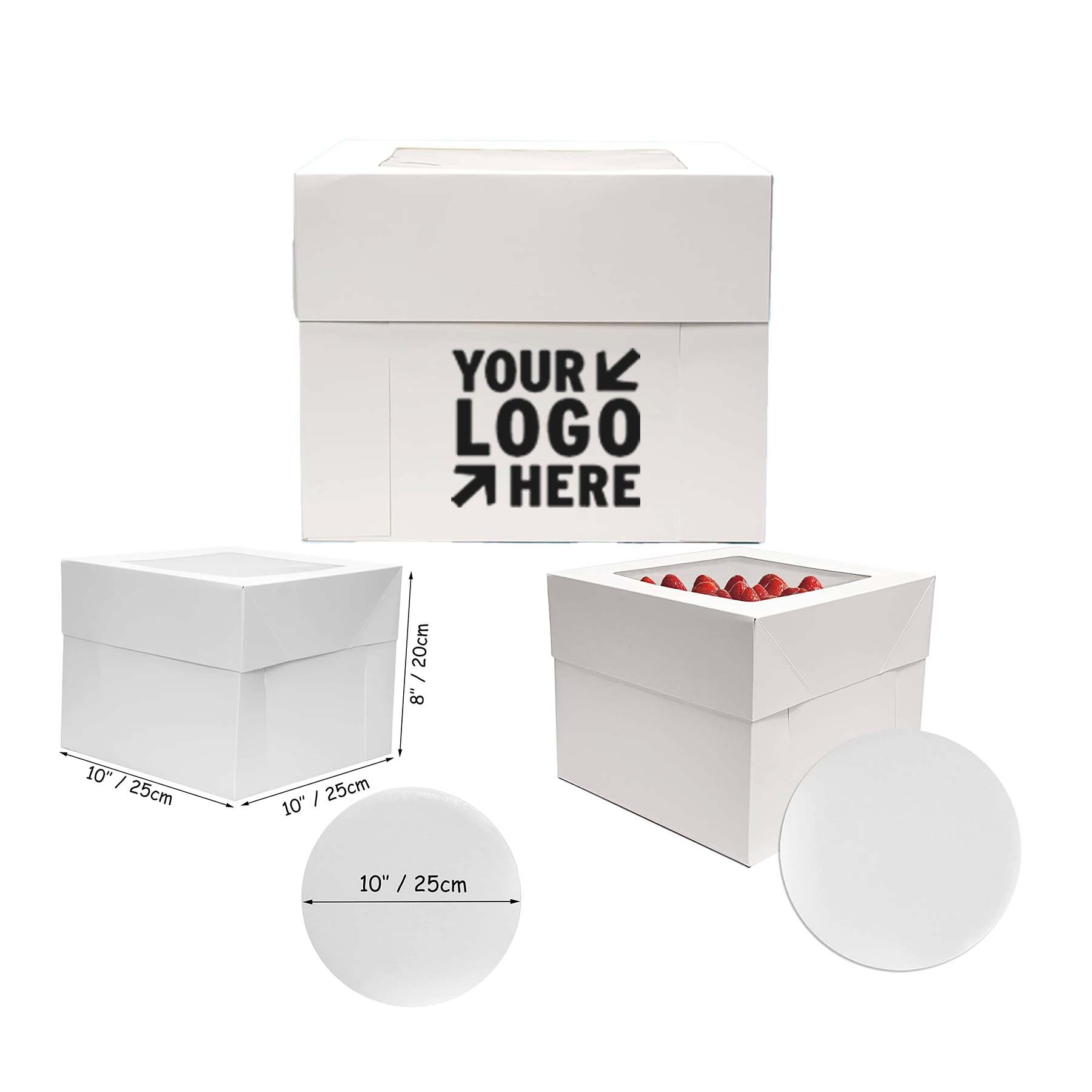 10 x 10 x 8 Inches, White Cake Bread Box With Board 1