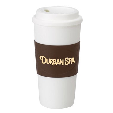 16oz Double Wall Plastic Tumbler with Color Rubber Sleeves (BPA Free) 2