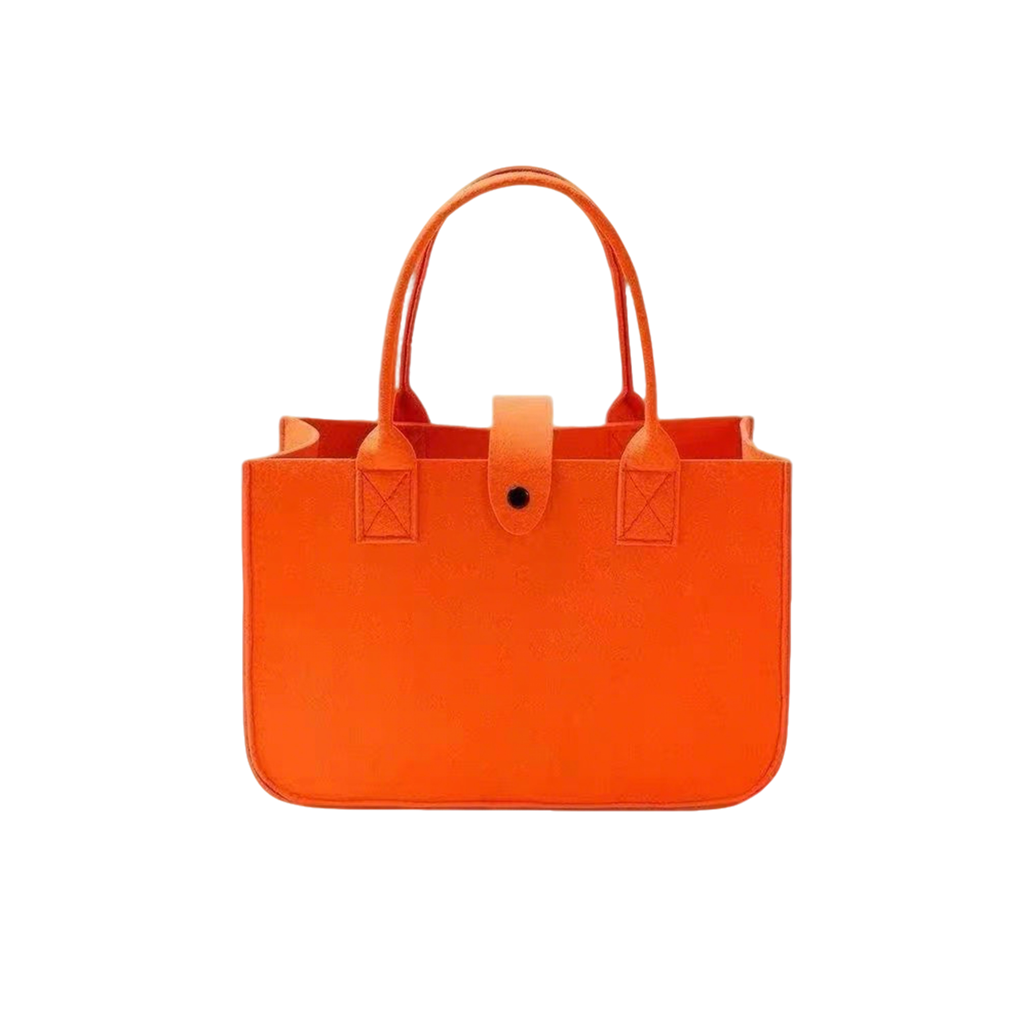 Structured Felt Utility Tote With Buckle Closure 2
