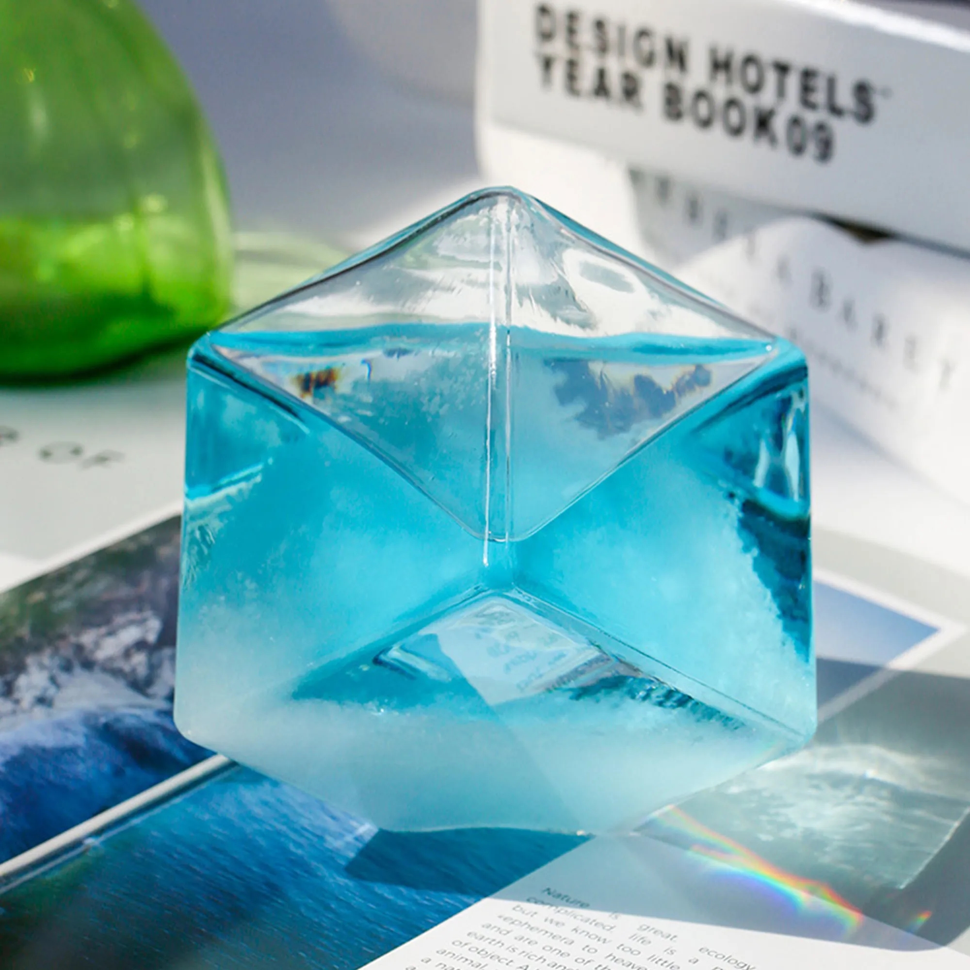 Crystal Weather Glass With Wood Base For Home Office Decor 8