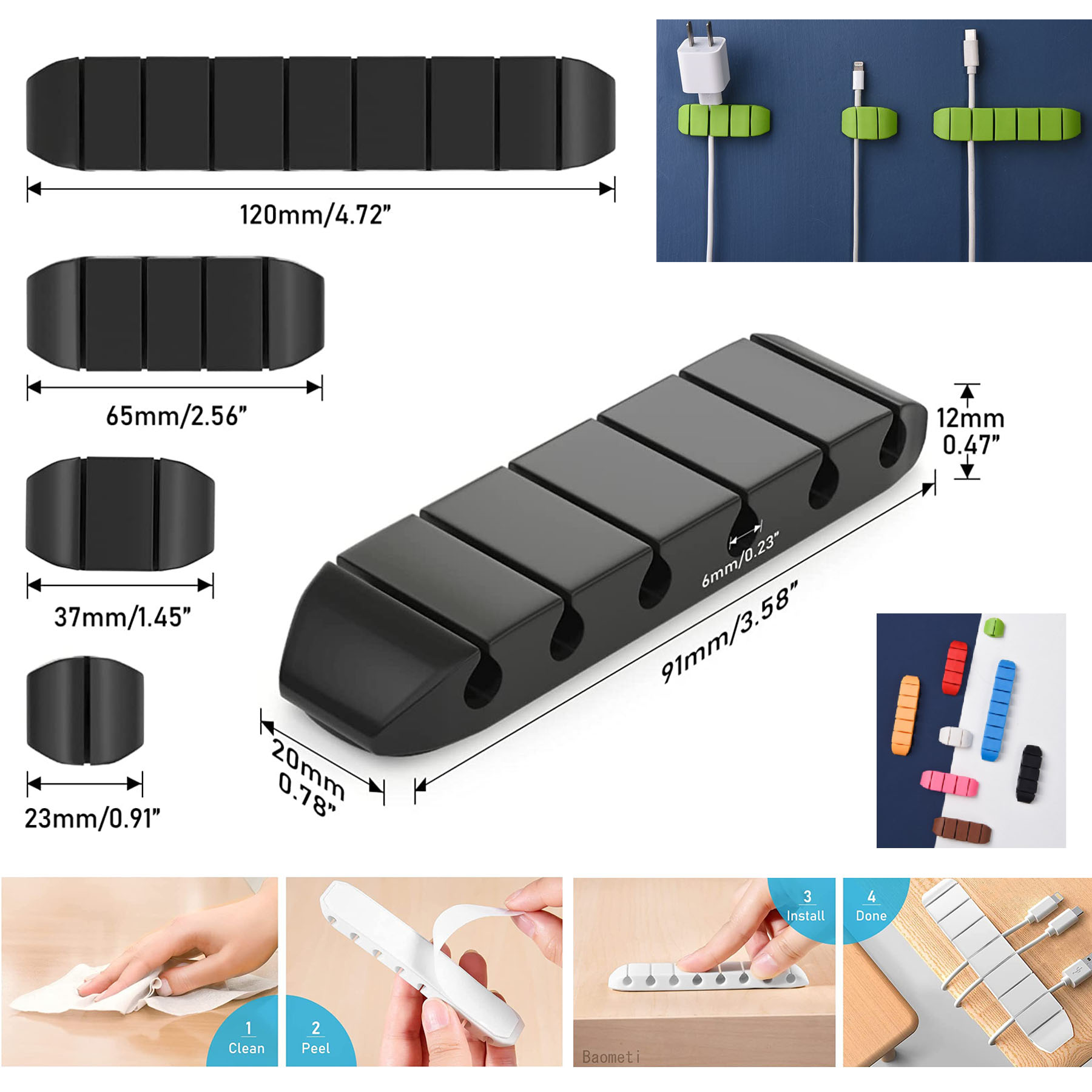 1 Slot Adhesive Cord Holders