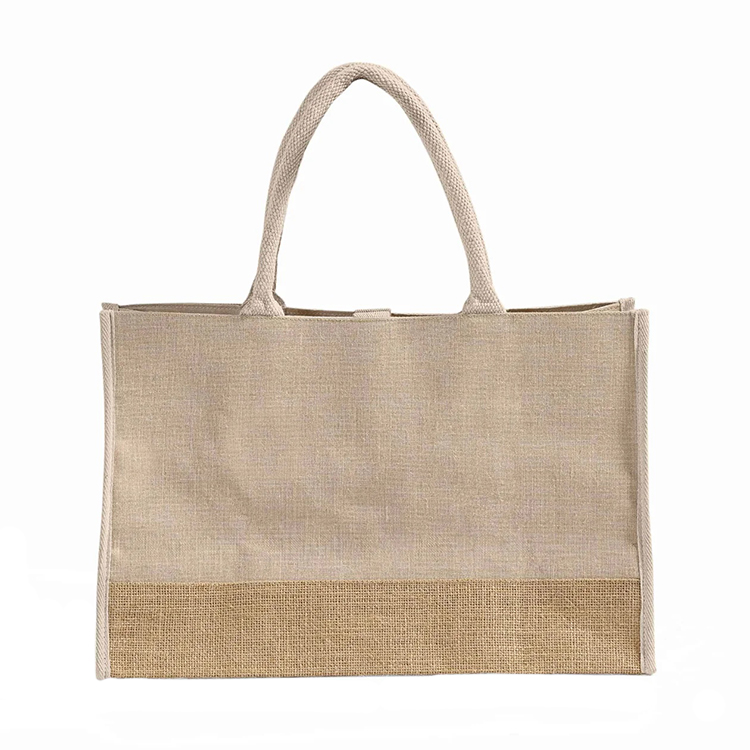 Vista Two-Tone Jute Tote Bag 8